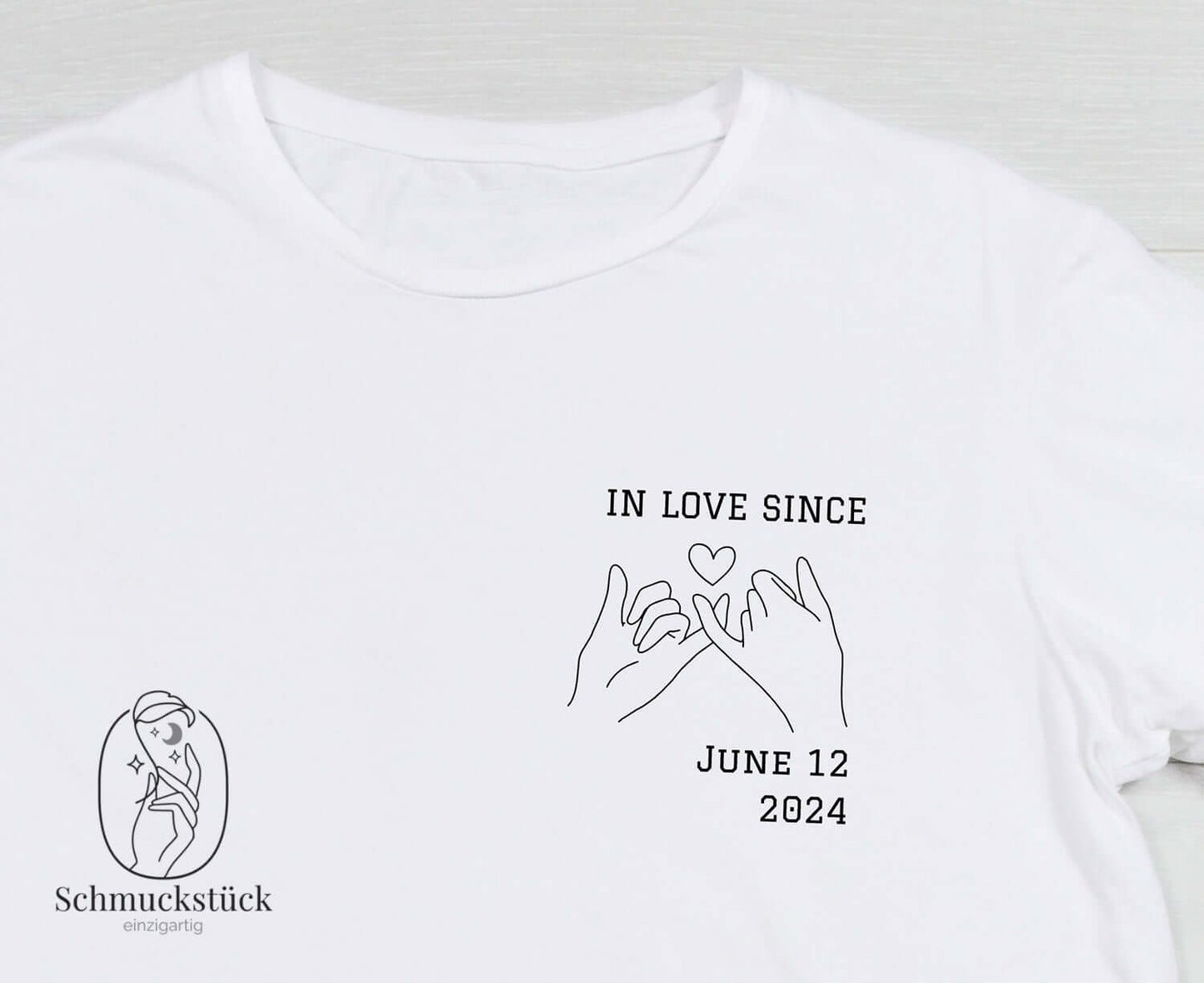 Damen T-Shirt "Love since" Liebesbotschaft - 3 verschiedene Motive mit Datum, Schmuckstück - einzigartig