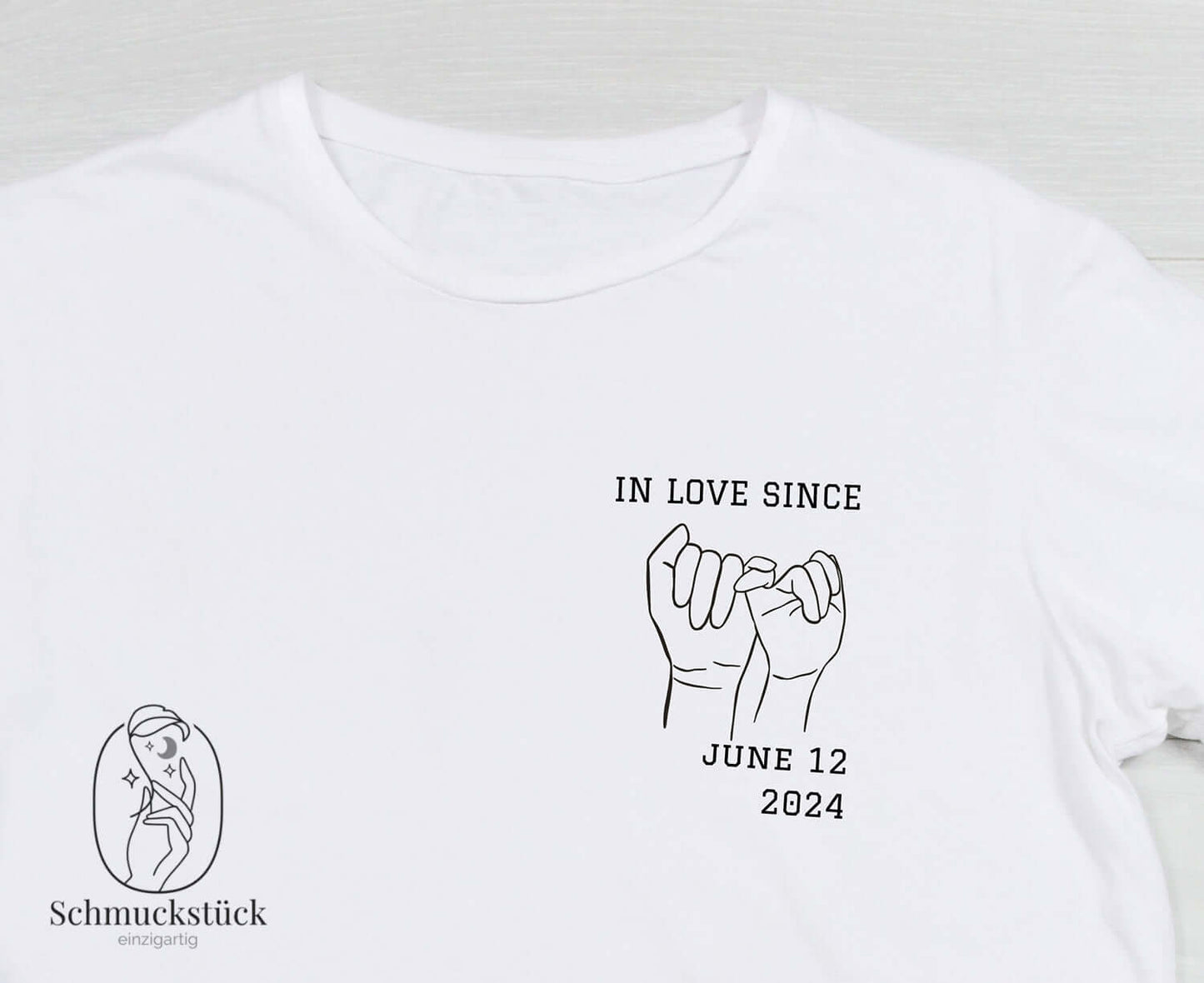 Damen T-Shirt "Love since" Liebesbotschaft - 3 verschiedene Motive mit Datum, Schmuckstück - einzigartig