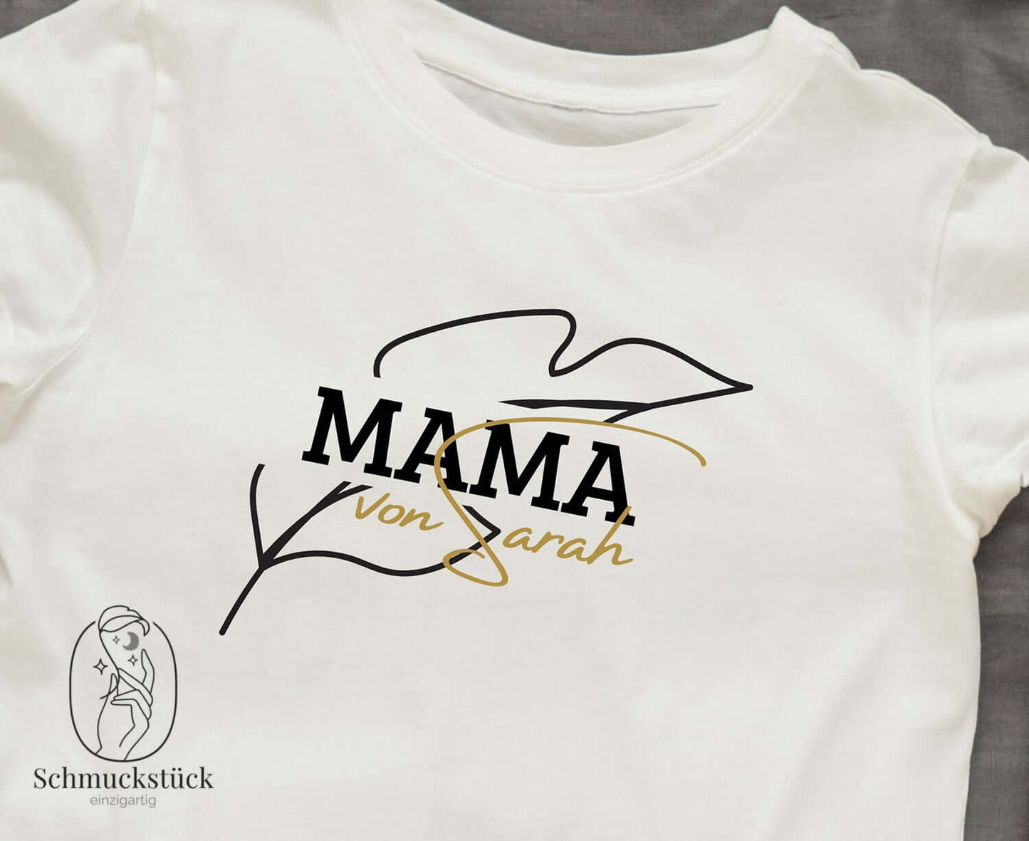 T-Shirt "Mama" mit Name deines Kindes oder Kinder - personalisiert & individuell, Schmuckstück - einzigartig