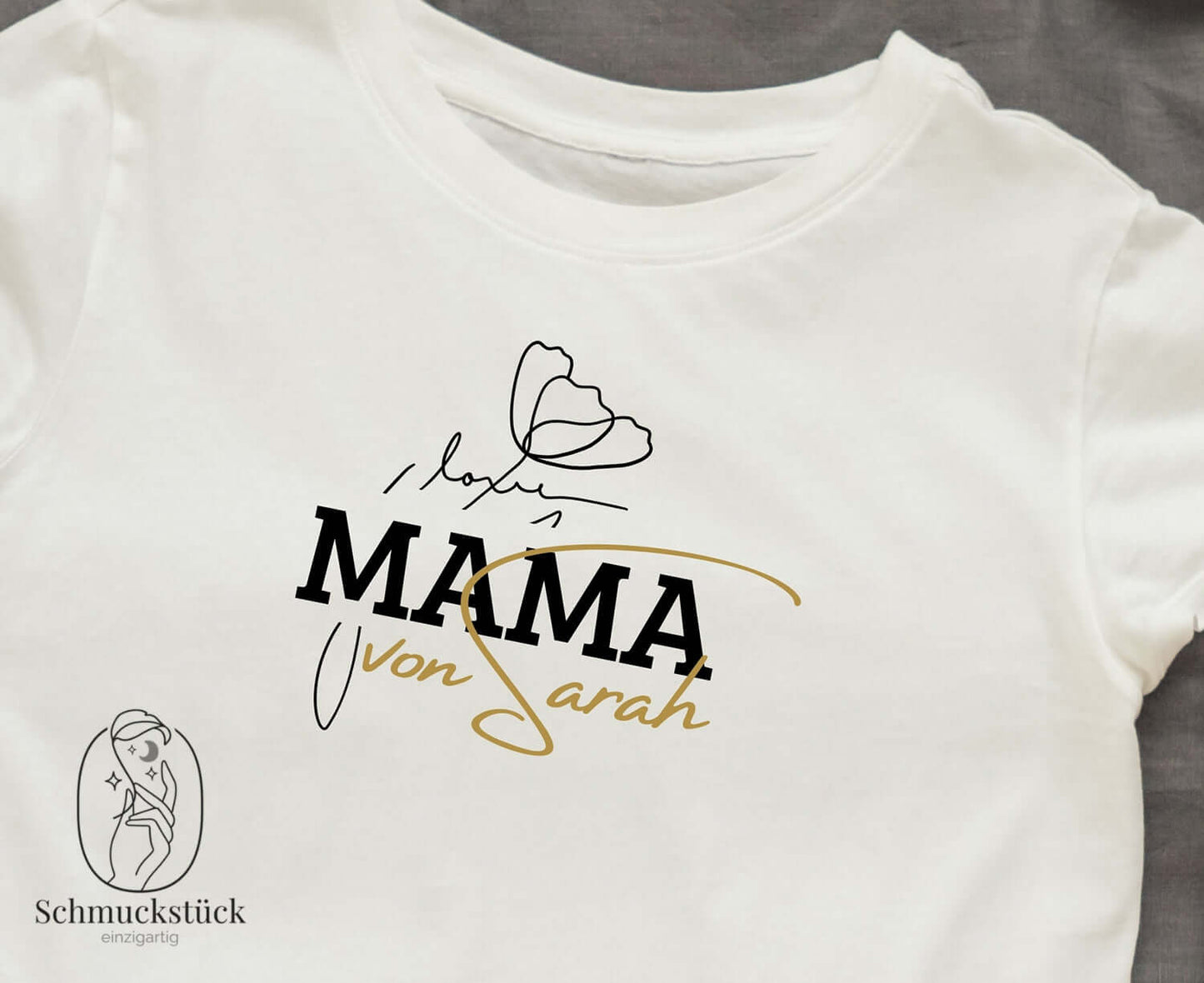 T-Shirt "Mama" mit Name deines Kindes oder Kinder - personalisiert & individuell, Schmuckstück - einzigartig