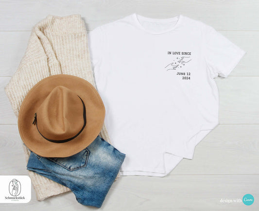 Damen T-Shirt "Love since" Liebesbotschaft - 3 verschiedene Motive mit Datum, Schmuckstück - einzigartig