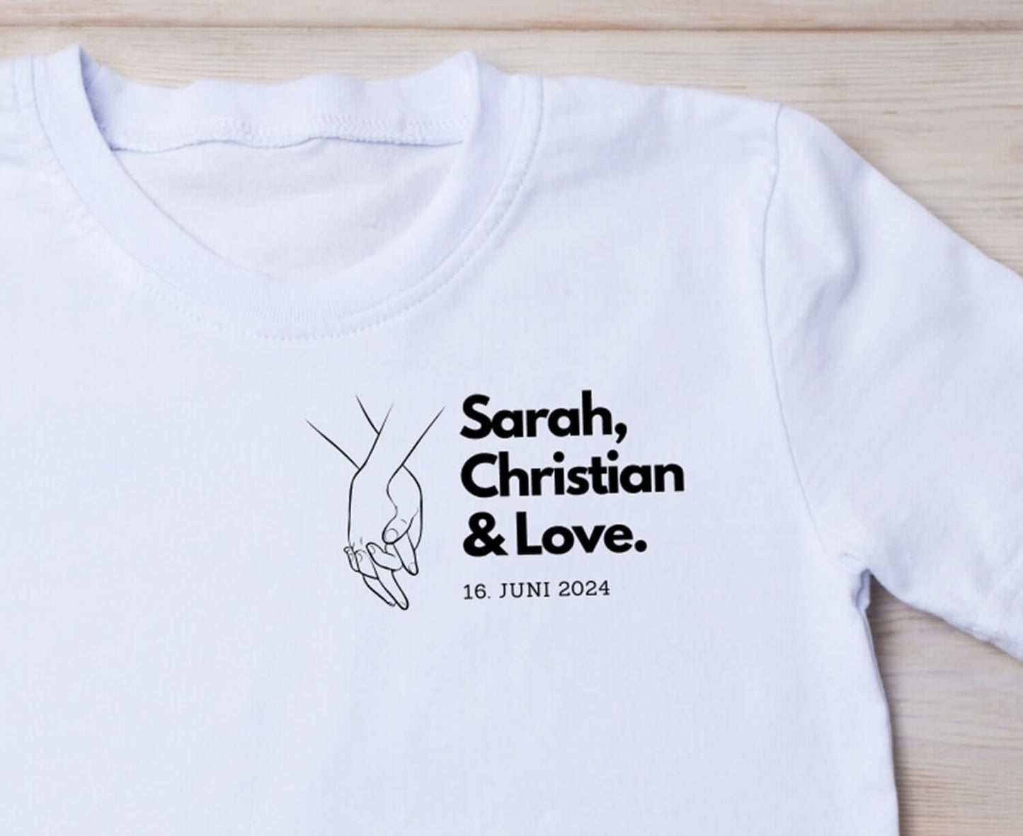 Männer T-Shirt "Love" Liebesbotschaft - 3 verschiedene Motive mit Namen und Datum, Schmuckstück - einzigartig