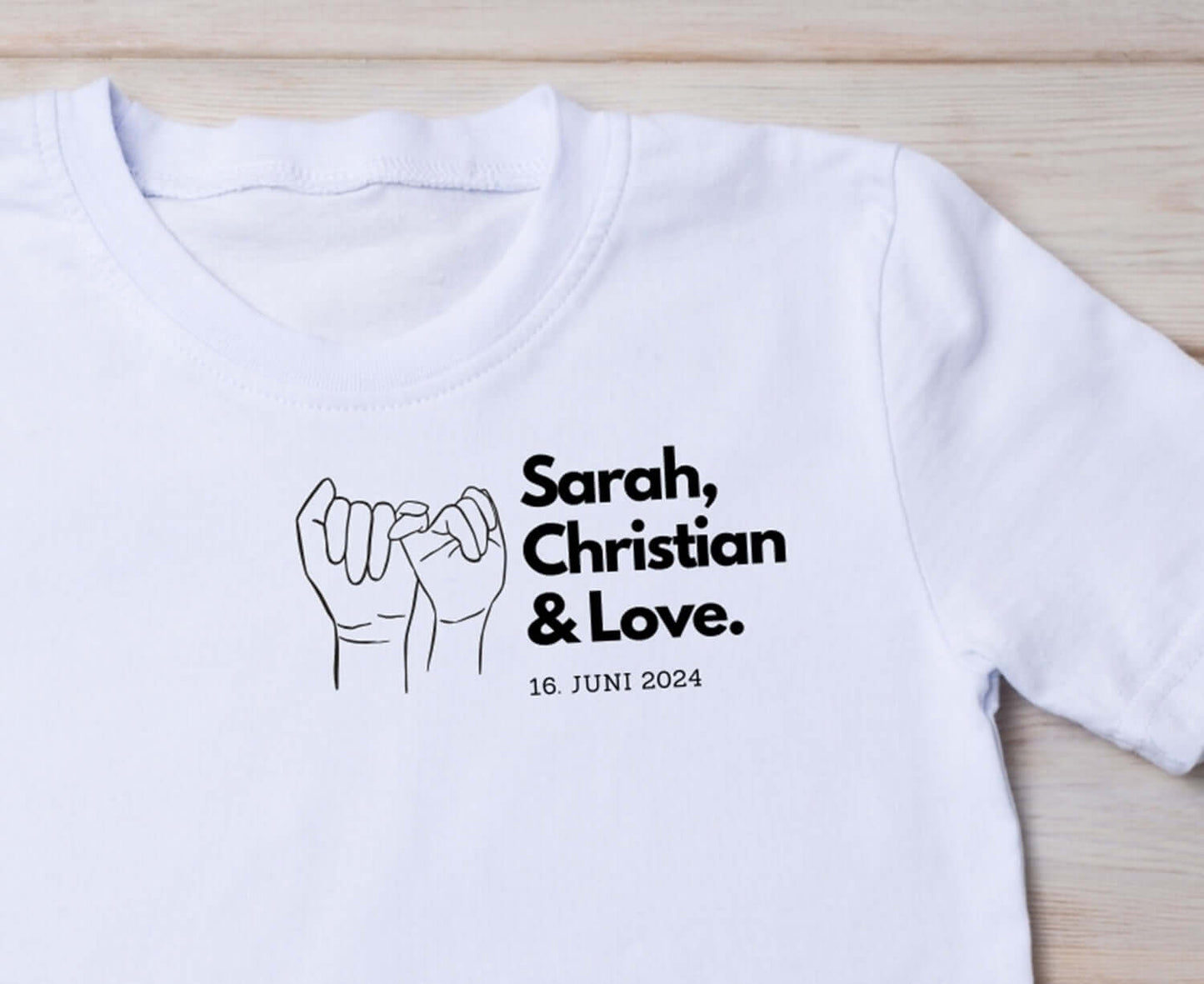 Männer T-Shirt "Love" Liebesbotschaft - 3 verschiedene Motive mit Namen und Datum, Schmuckstück - einzigartig