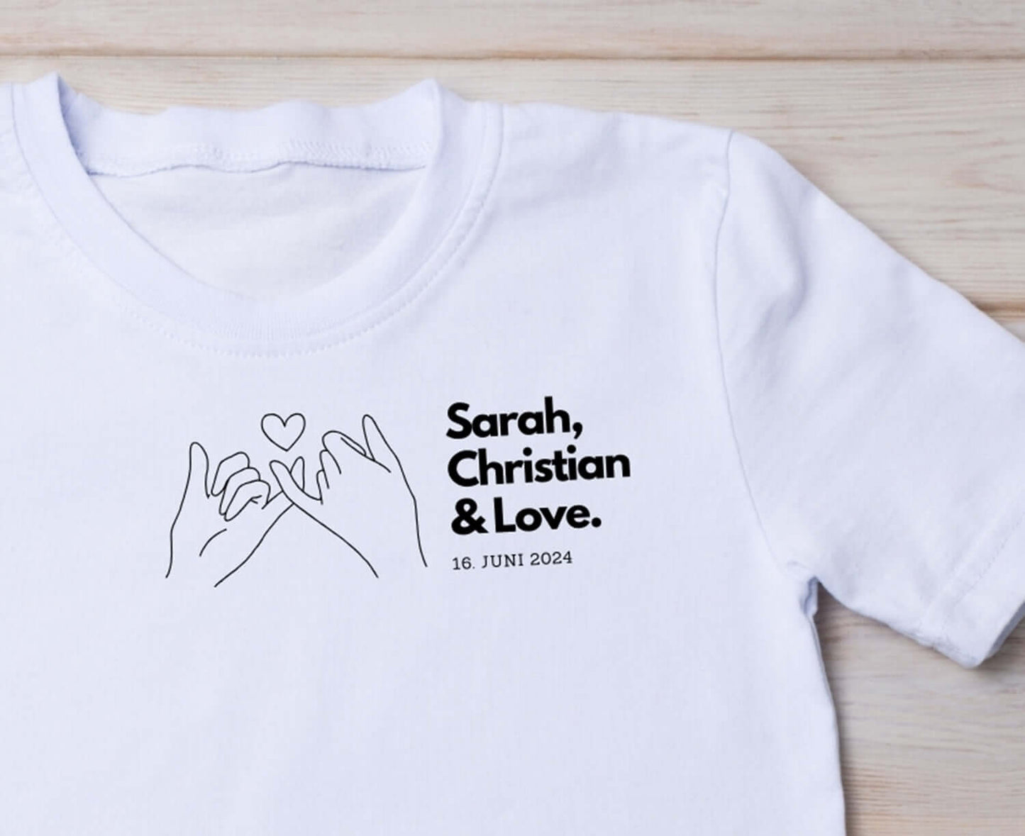 Männer T-Shirt "Love" Liebesbotschaft - 3 verschiedene Motive mit Namen und Datum, Schmuckstück - einzigartig