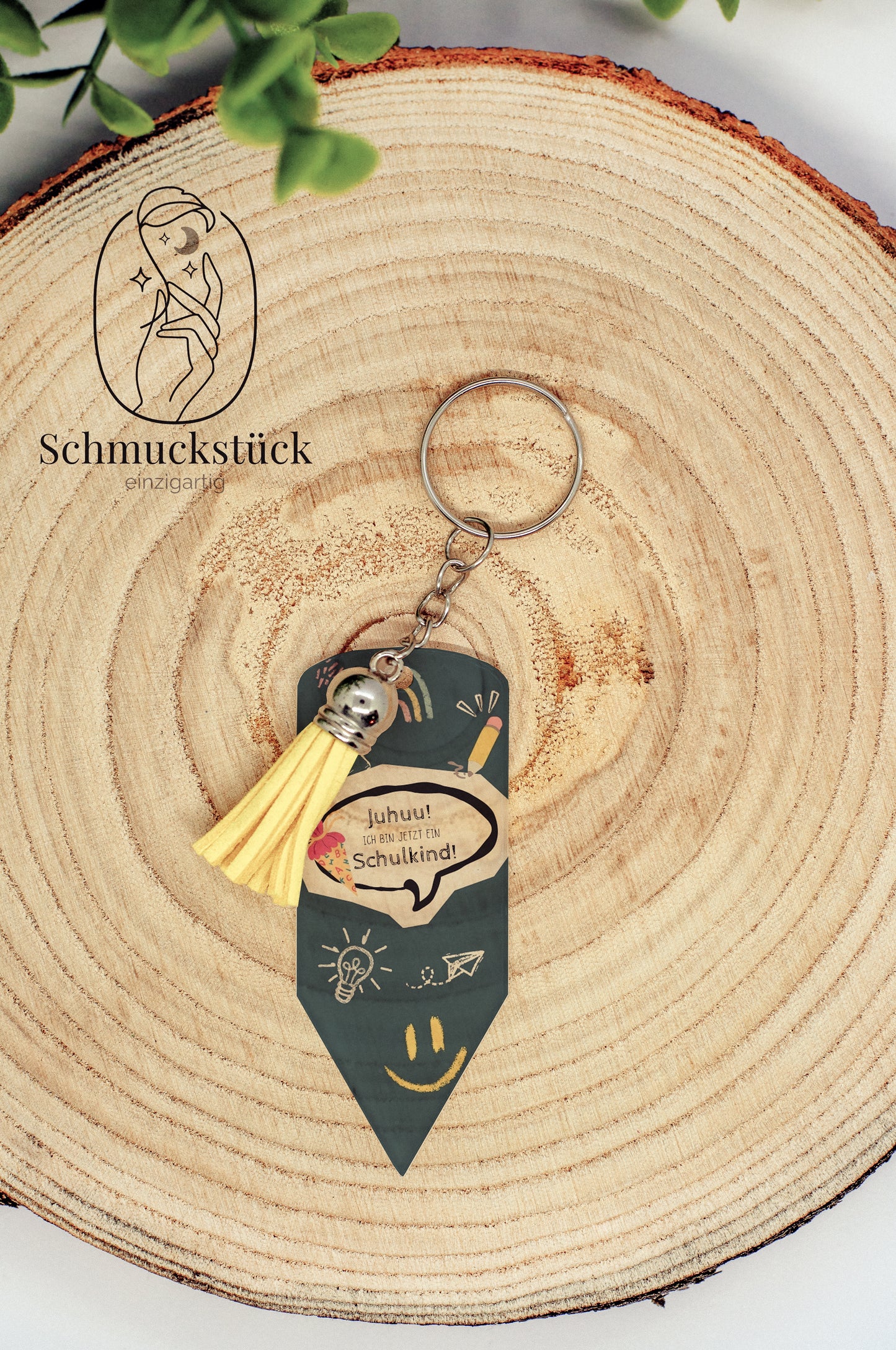 Acryl Schlüsselanhänger mit individuellen Aufdruck für Schulranzen, Schuleinführung, Schulanfang oder Kindergarten