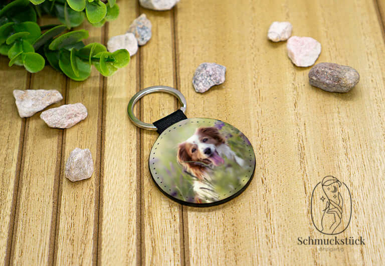 personalisierter Schlüsselanhänger mit eigenem Foto & Text, Schmuckstück - einzigartig