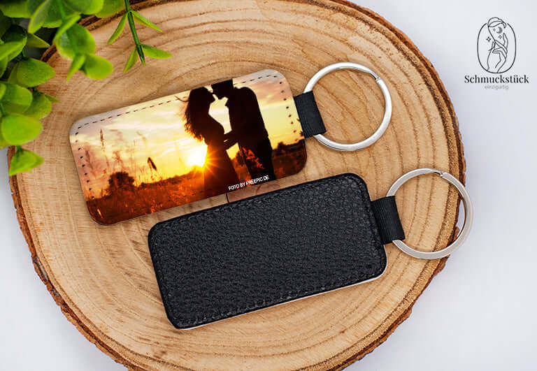 personalisierter Schlüsselanhänger mit eigenem Foto & Text, Schmuckstück - einzigartig