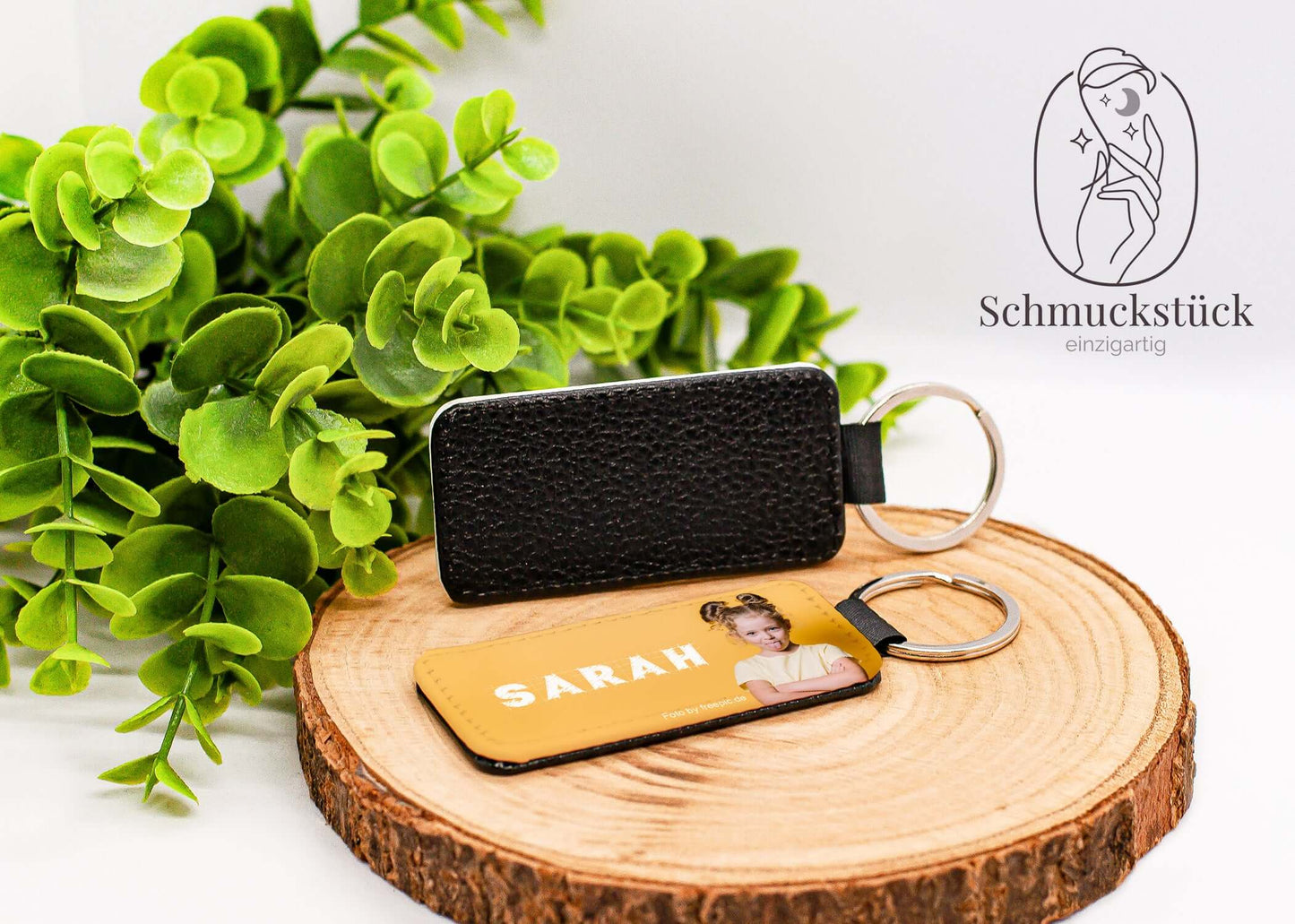 personalisierter Schlüsselanhänger mit eigenem Foto & Text, Schmuckstück - einzigartig