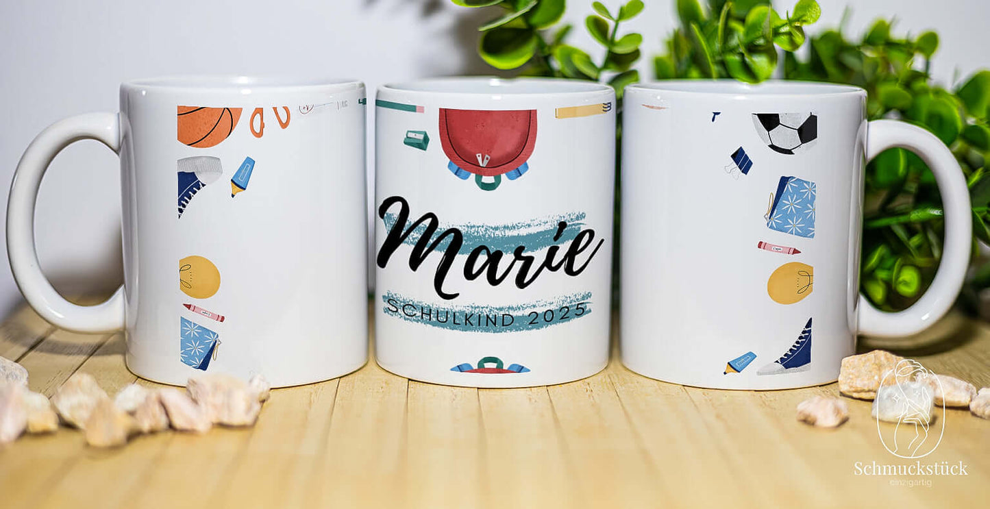 personalisierte Tasse mit Aufdruck *zur Schuleinführung / Schule, Schmuckstück - einzigartig