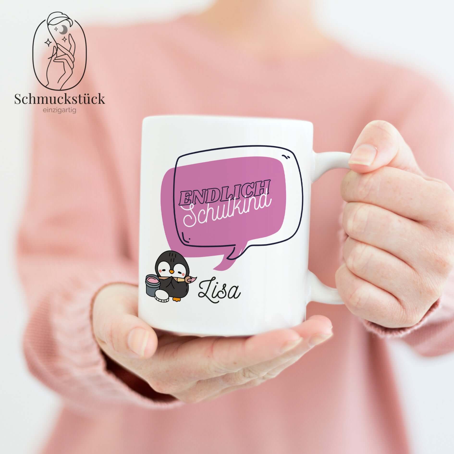 personalisierte Tasse mit Aufdruck *zur Schuleinführung / Schule, Schmuckstück - einzigartig