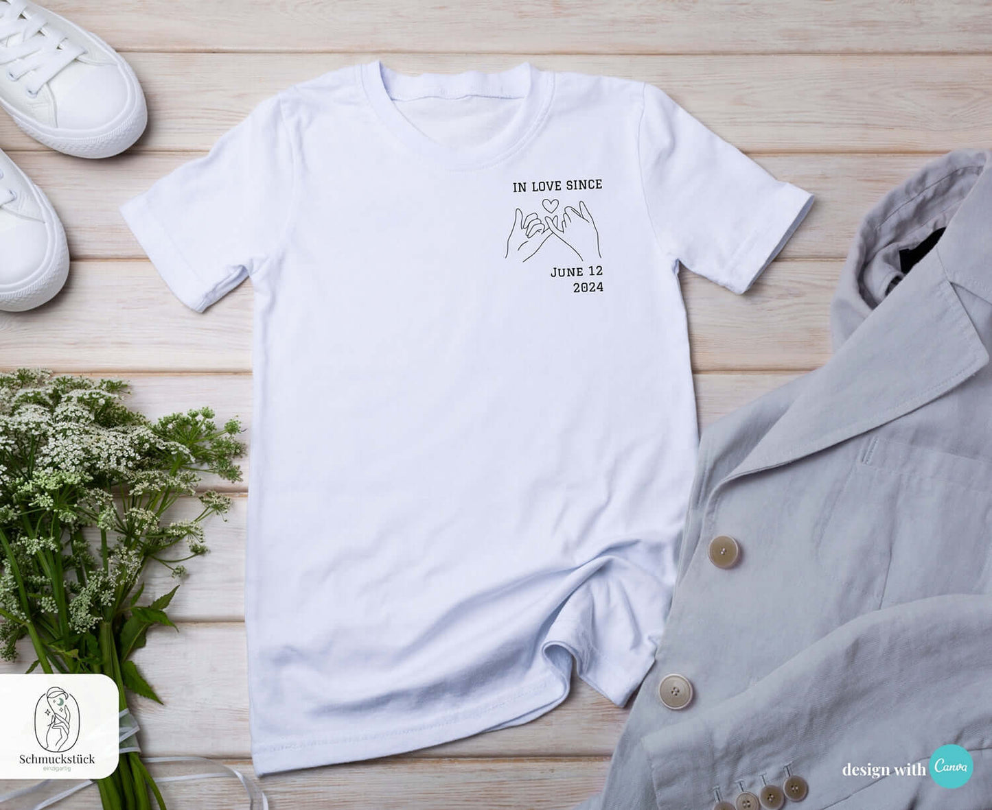 Männer T-Shirt "Love since" Liebesbotschaft - 3 verschiedene Motive mit Datum, Schmuckstück - einzigartig