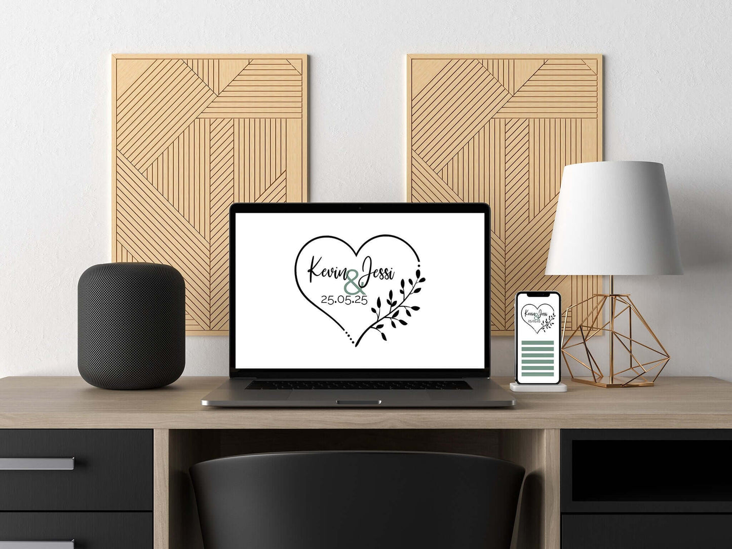 Vorgefertigtes Logo Design, Hochzeits-Monogramm, Modernes Hochzeits-Logo für Hochzeit, Schmuckstück - einzigartig