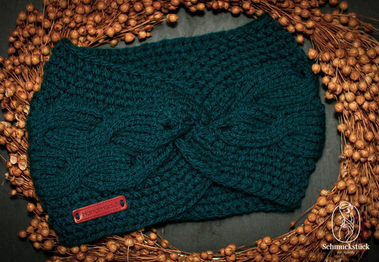 Stirnband Haarband Ohrenwärmer Wolle Strick für Damen mit viel Liebe handgefertigt, Schmuckstück - einzigartig