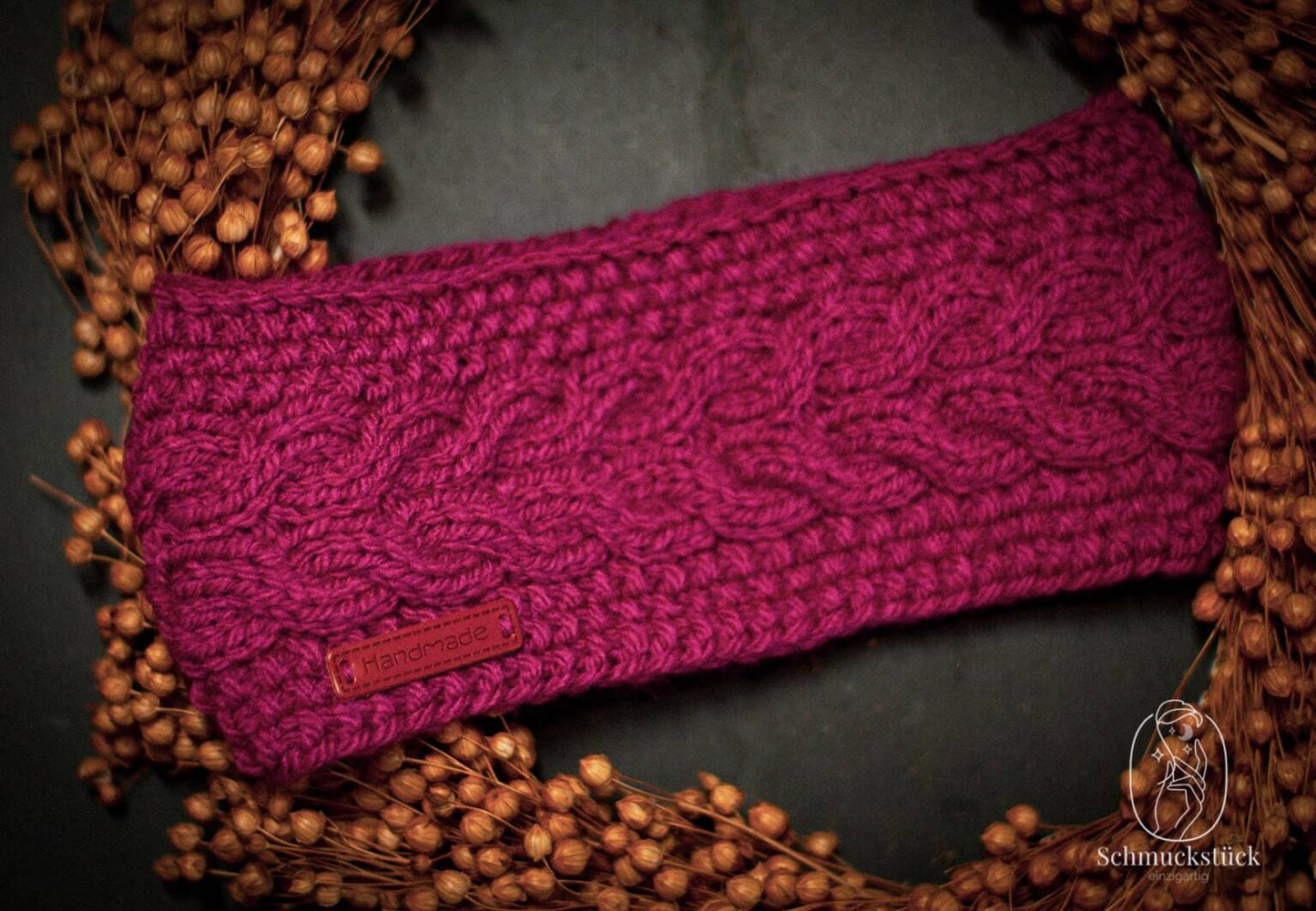Stirnband Haarband Ohrenwärmer Wolle Strick für Damen mit viel Liebe handgefertigt, Schmuckstück - einzigartig