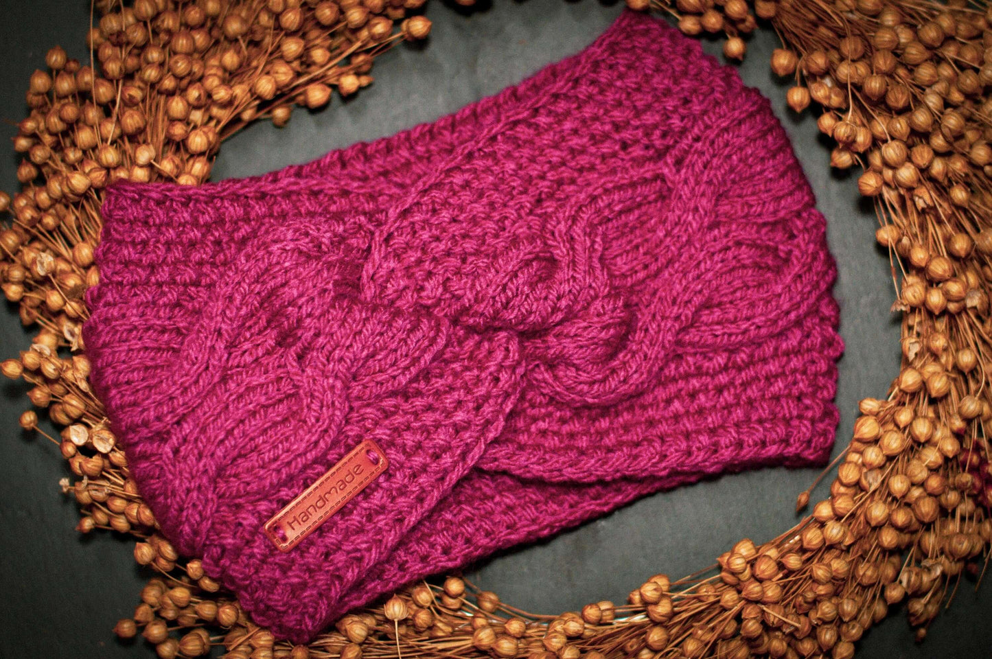 Stirnband Haarband Ohrenwärmer Wolle Strick für Damen mit viel Liebe handgefertigt, Schmuckstück - einzigartig
