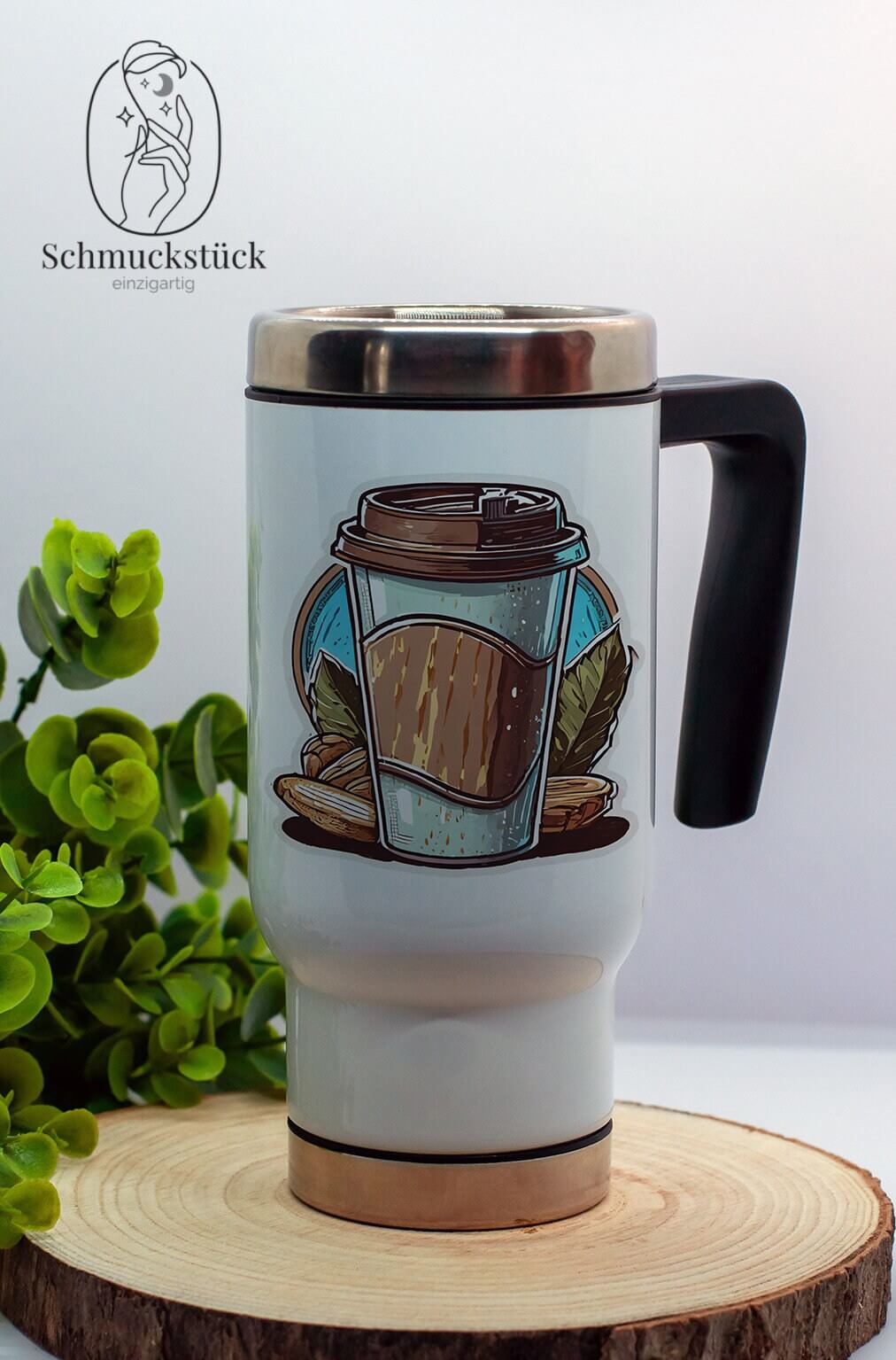 Edelstahl-Thermobecher individuell gestaltet, Schmuckstück - einzigartig