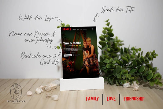 Personalisiertes "Netflix"-Filmposter* für Paare, Familie und Freunde auf Acrylglas, Schmuckstück - einzigartig