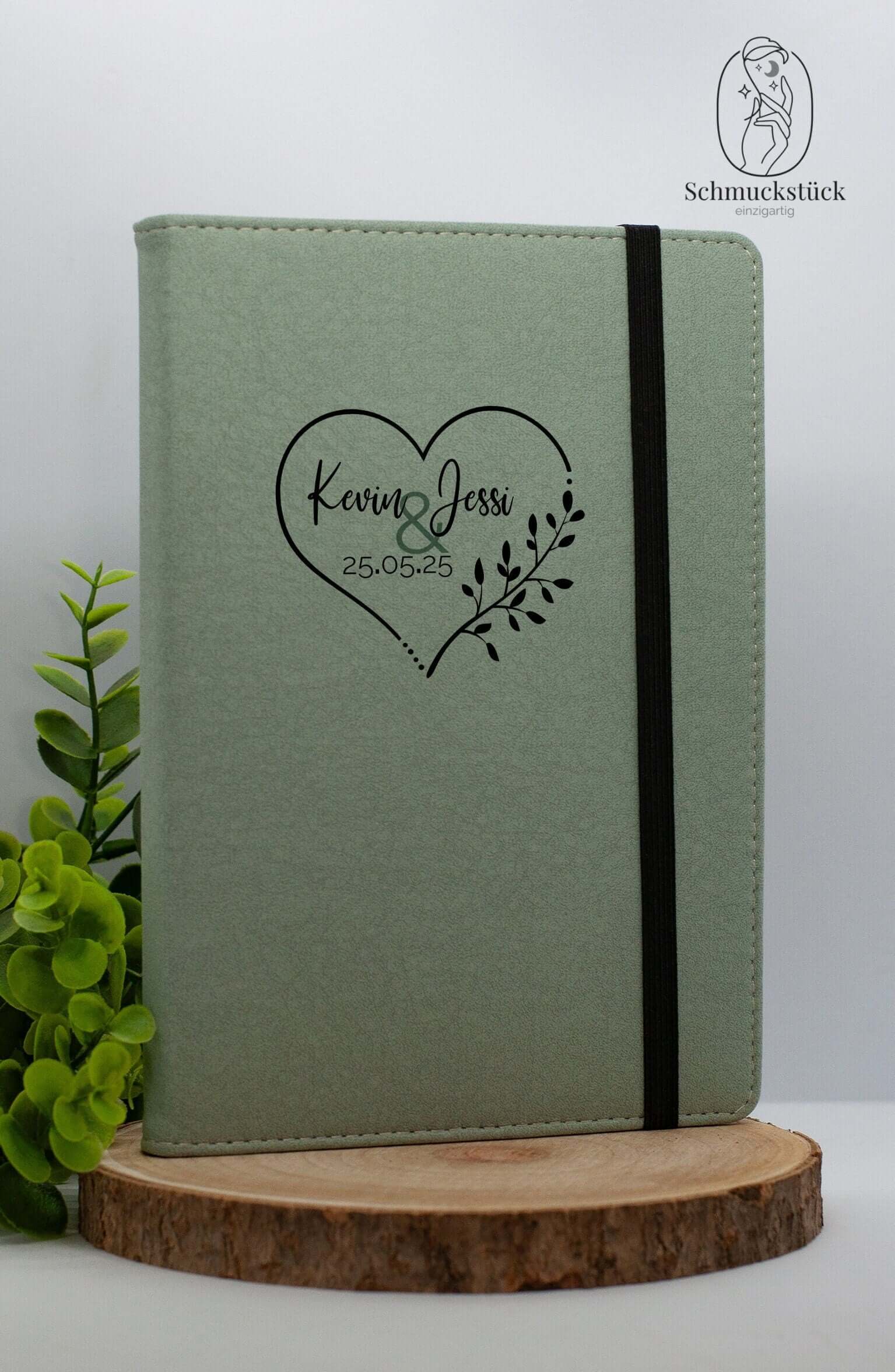 Planer, Notizbuch mit Logo *individuell erstellbar als Geschenkidee zur Hochzeit, Schule oder Büro, Schmuckstück - einzigartig