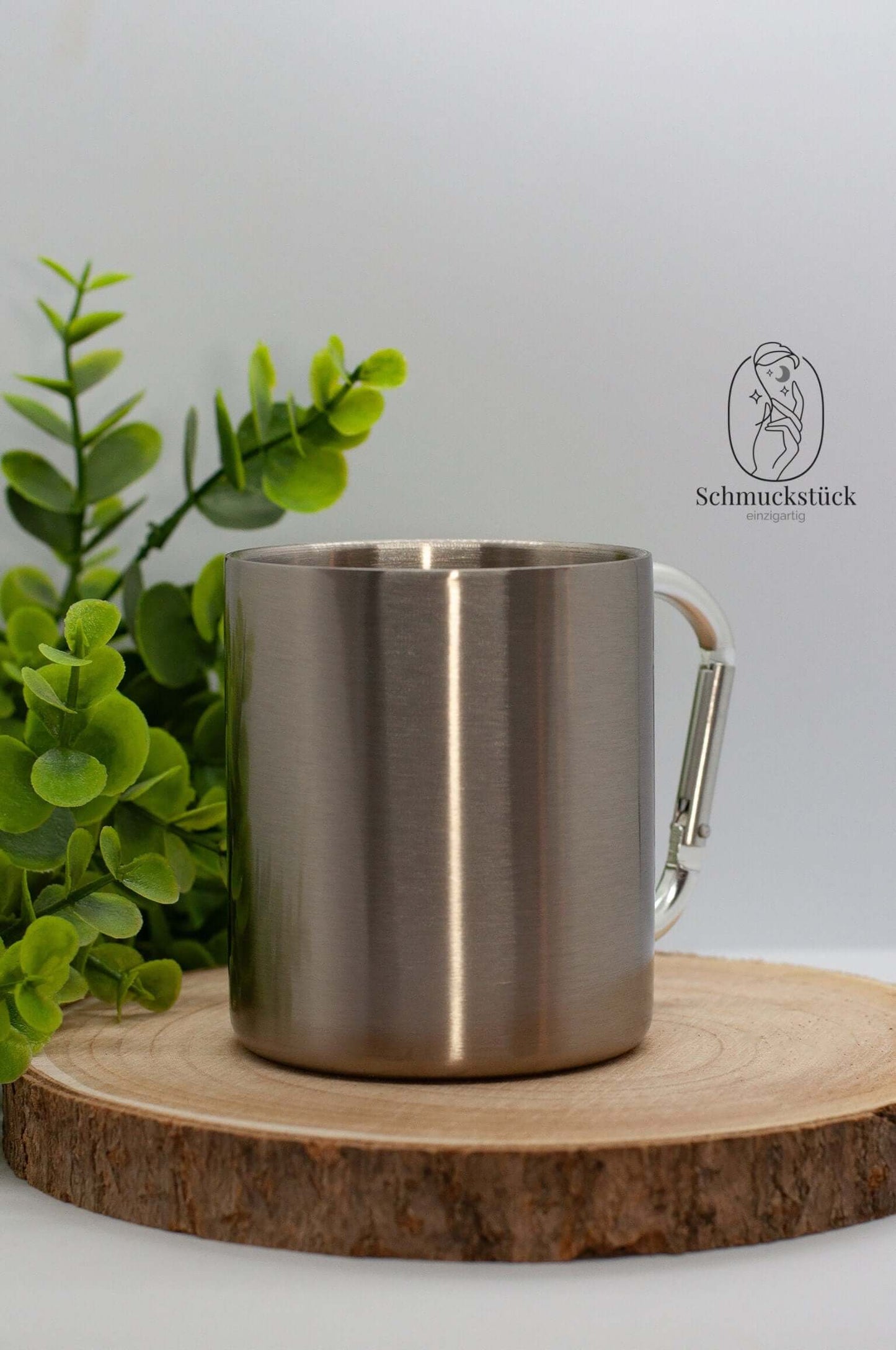 personalisierte Edelstahl Tasse mit Karabinerhenkel *Outdoor, Schmuckstück - einzigartig