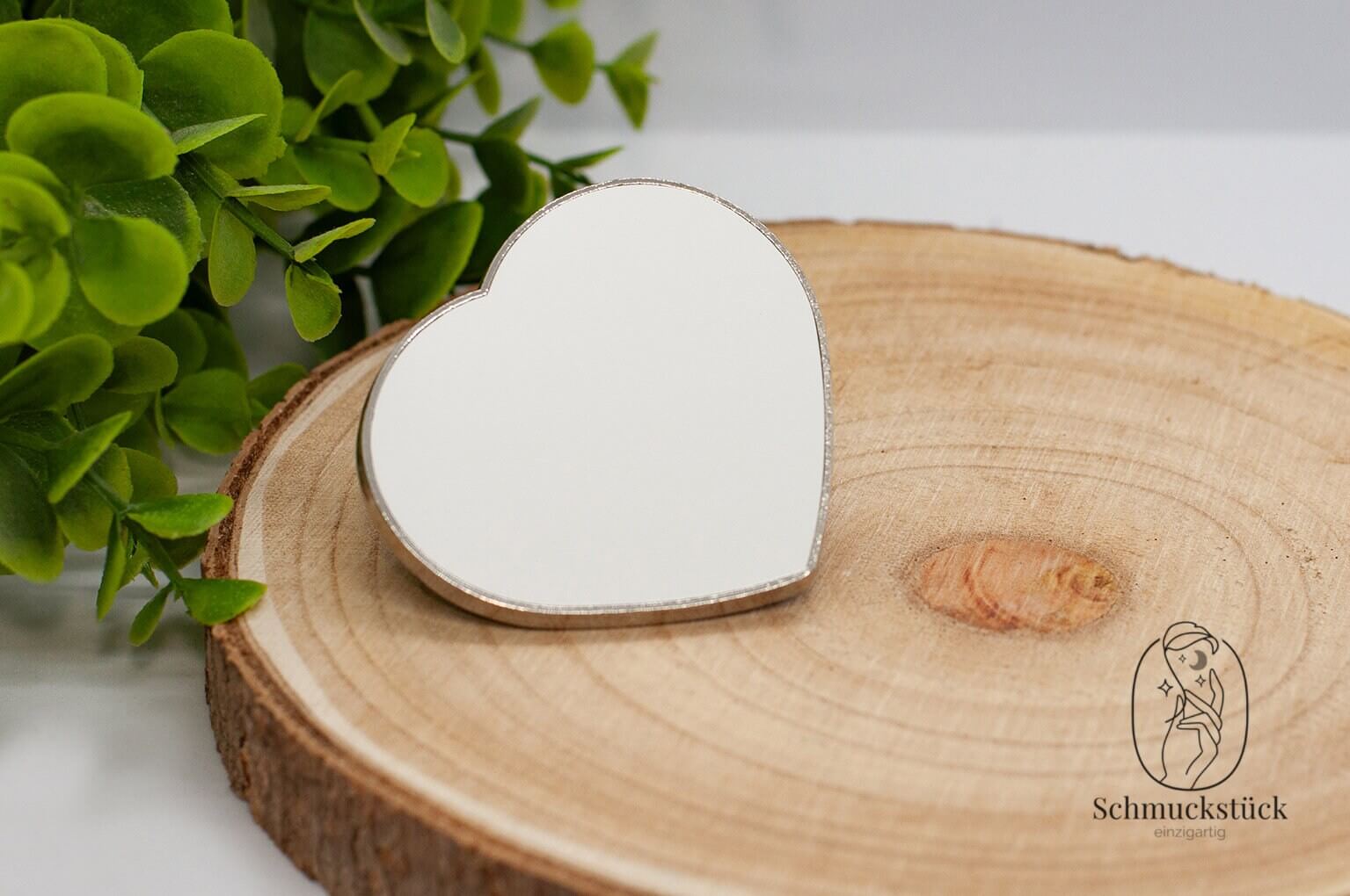 individueller Fotomagnet *Herzform *silber, Schmuckstück - einzigartig