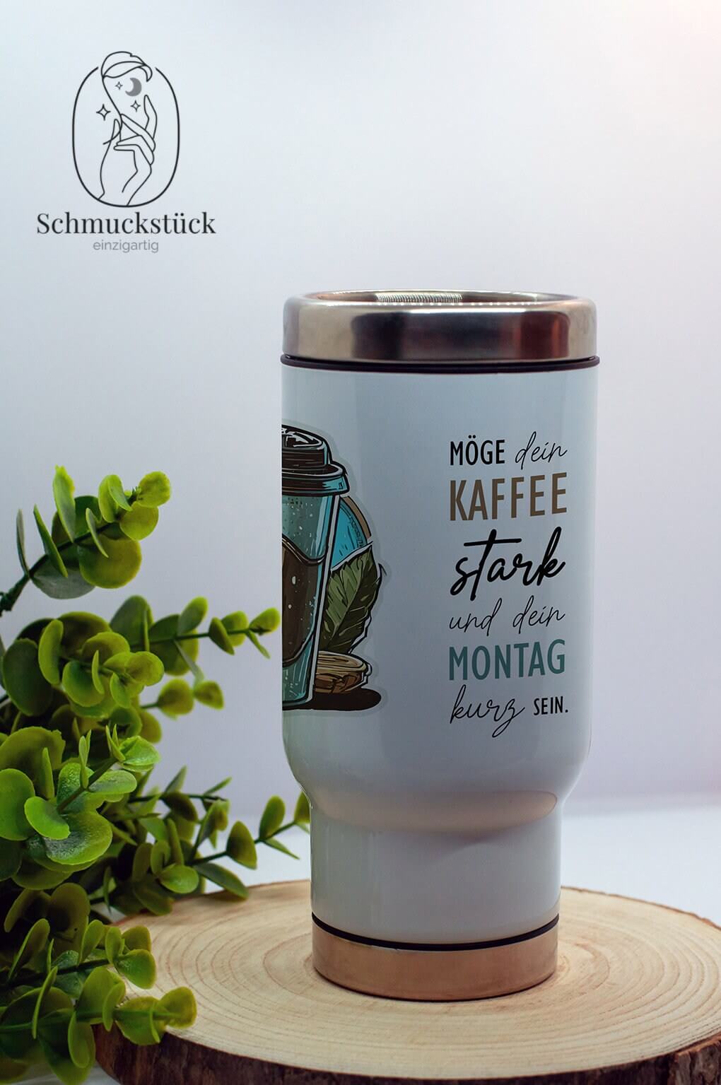 Edelstahl-Thermobecher individuell gestaltet, Schmuckstück - einzigartig