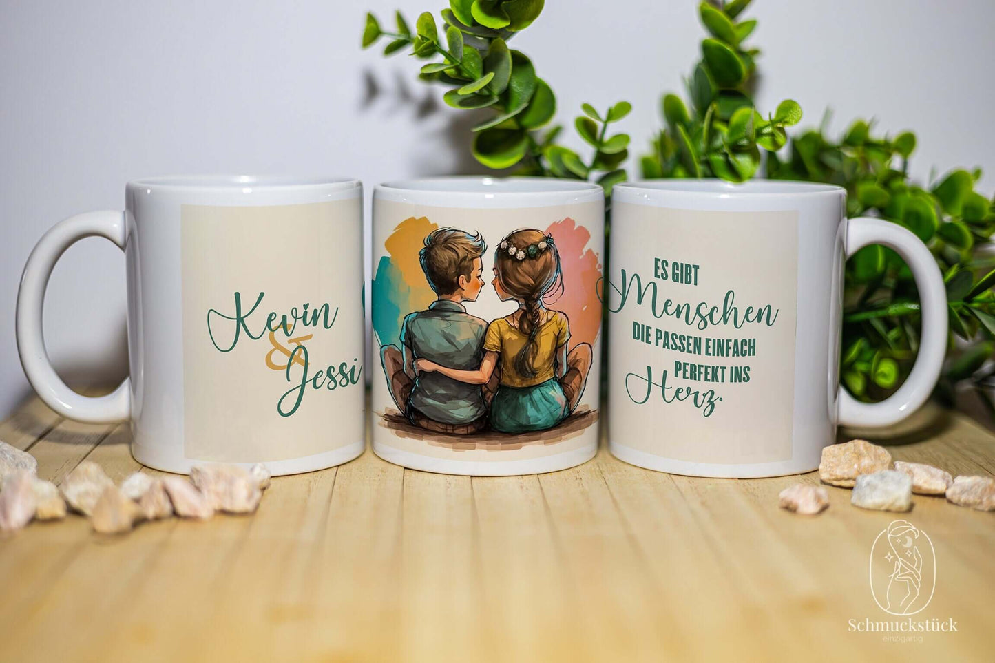 Personalisierte Tassen zum Jahrestag, Valentinstag *Geschenkidee für Hochzeit, Schmuckstück - einzigartig