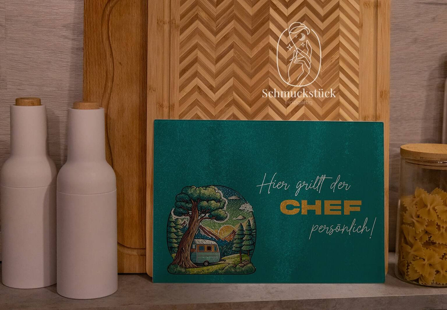 Glas Schneidebrett individuell personalisiert mit Deinem Foto, Text oder Wunschdesign *20x28,5 cm, Schmuckstück - einzigartig