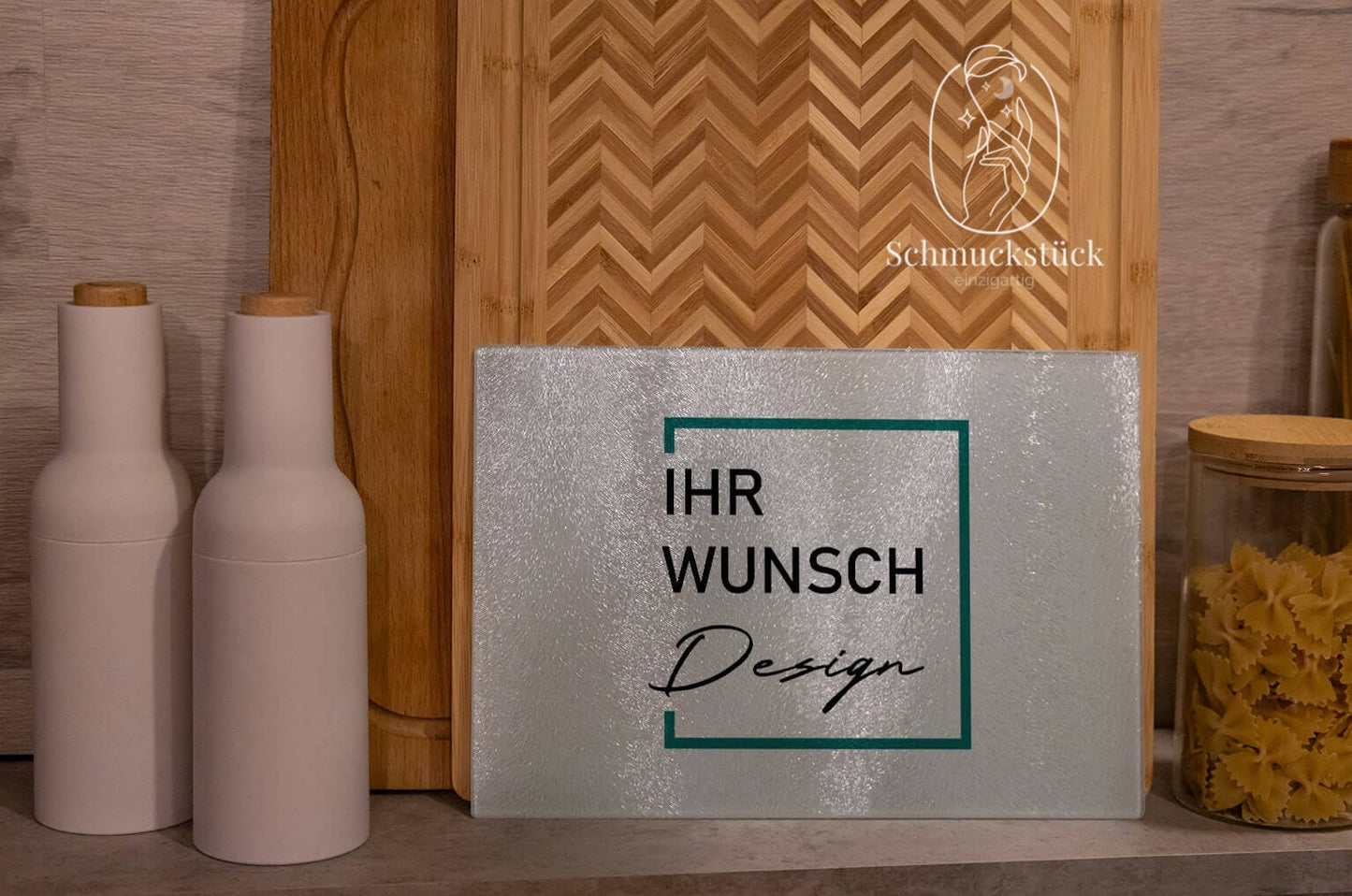 Glas Schneidebrett individuell personalisiert mit Deinem Foto, Text oder Wunschdesign *20x28,5 cm, Schmuckstück - einzigartig