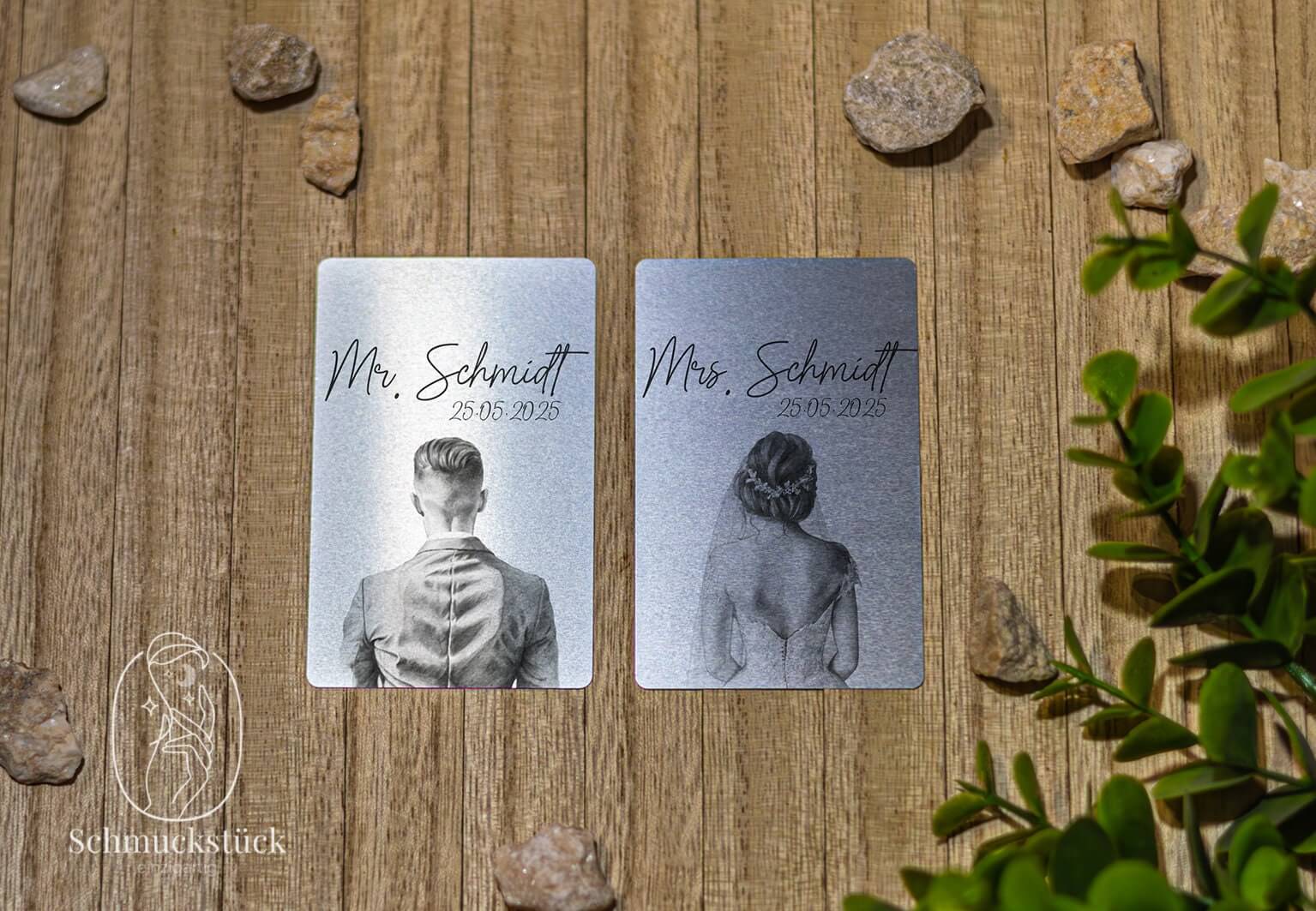 Visitenkarten als Partner Karten - personalisierte Geschenkkarten für Deinen Liebsten zum Valentinstag, Hochzeit, Jahrestag, Schmuckstück - einzigartig