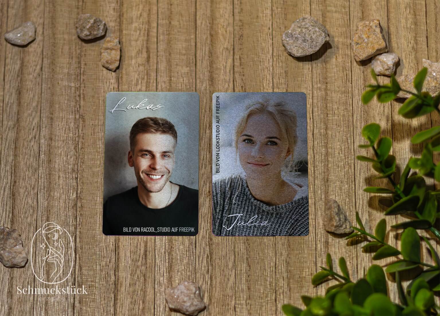 Visitenkarten als Partner Karten - personalisierte Geschenkkarten für Deinen Liebsten zum Valentinstag, Hochzeit, Jahrestag, Schmuckstück - einzigartig