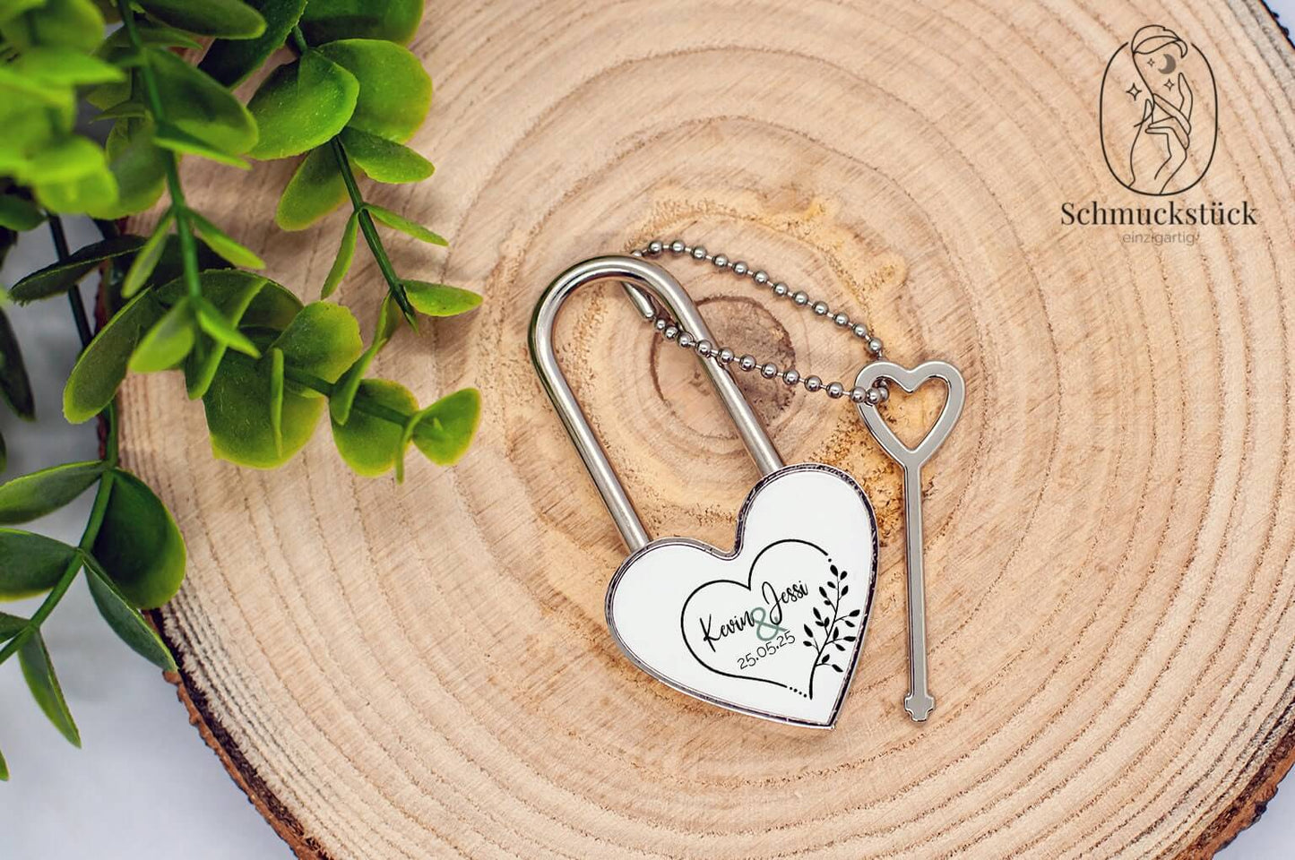 Liebesschloss mit individuellen Foto *Schloss mit Schlüssel zum Valentinstag, Jahrestag oder als Geschenkidee, Schmuckstück - einzigartig