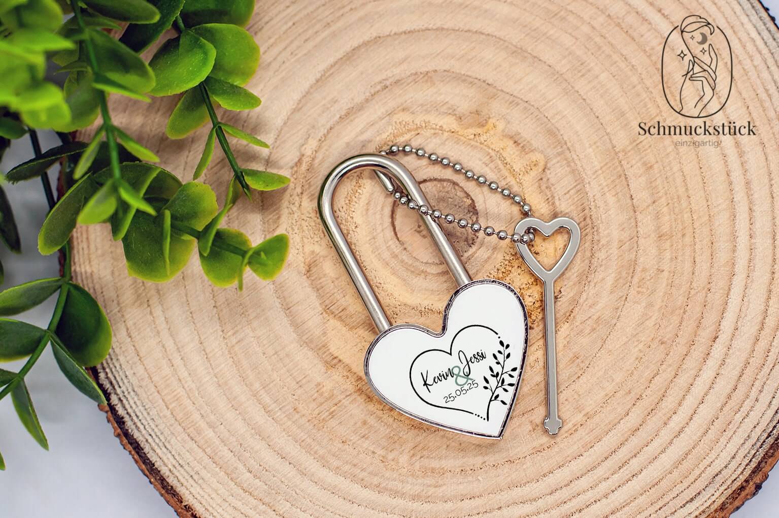 Liebesschloss mit individuellen Foto *Schloss mit Schlüssel zum Valentinstag, Jahrestag oder als Geschenkidee, Schmuckstück - einzigartig