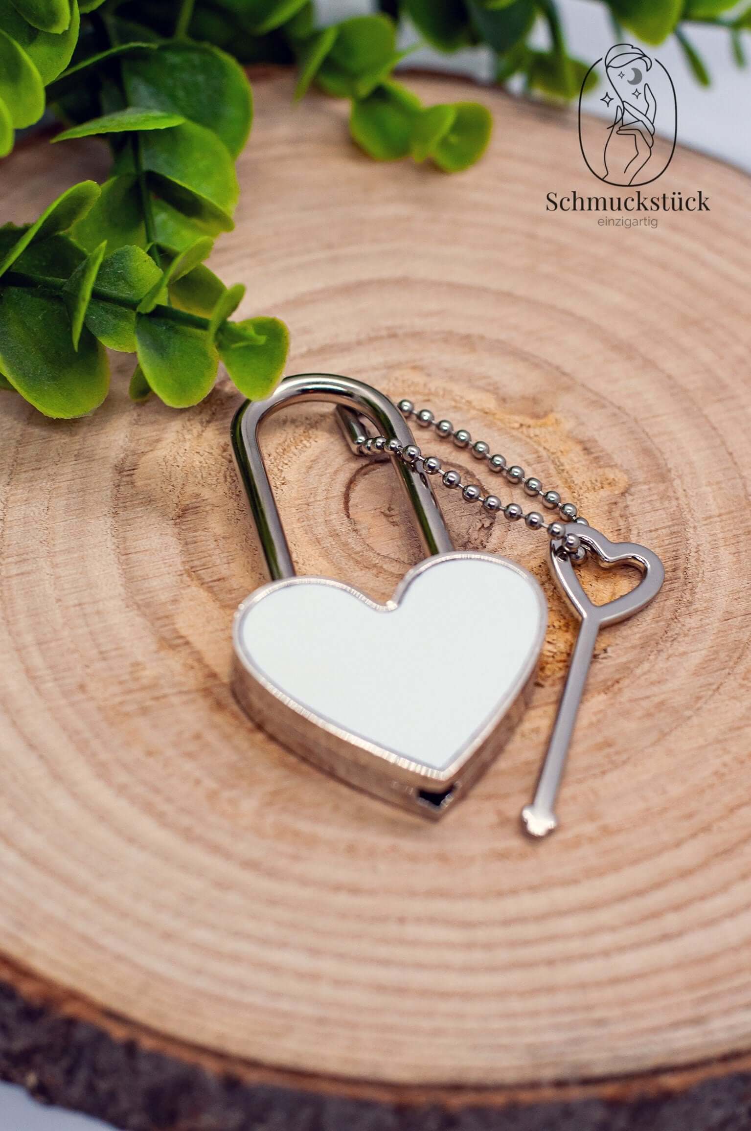 Liebesschloss mit individuellen Foto *Schloss mit Schlüssel zum Valentinstag, Jahrestag oder als Geschenkidee, Schmuckstück - einzigartig