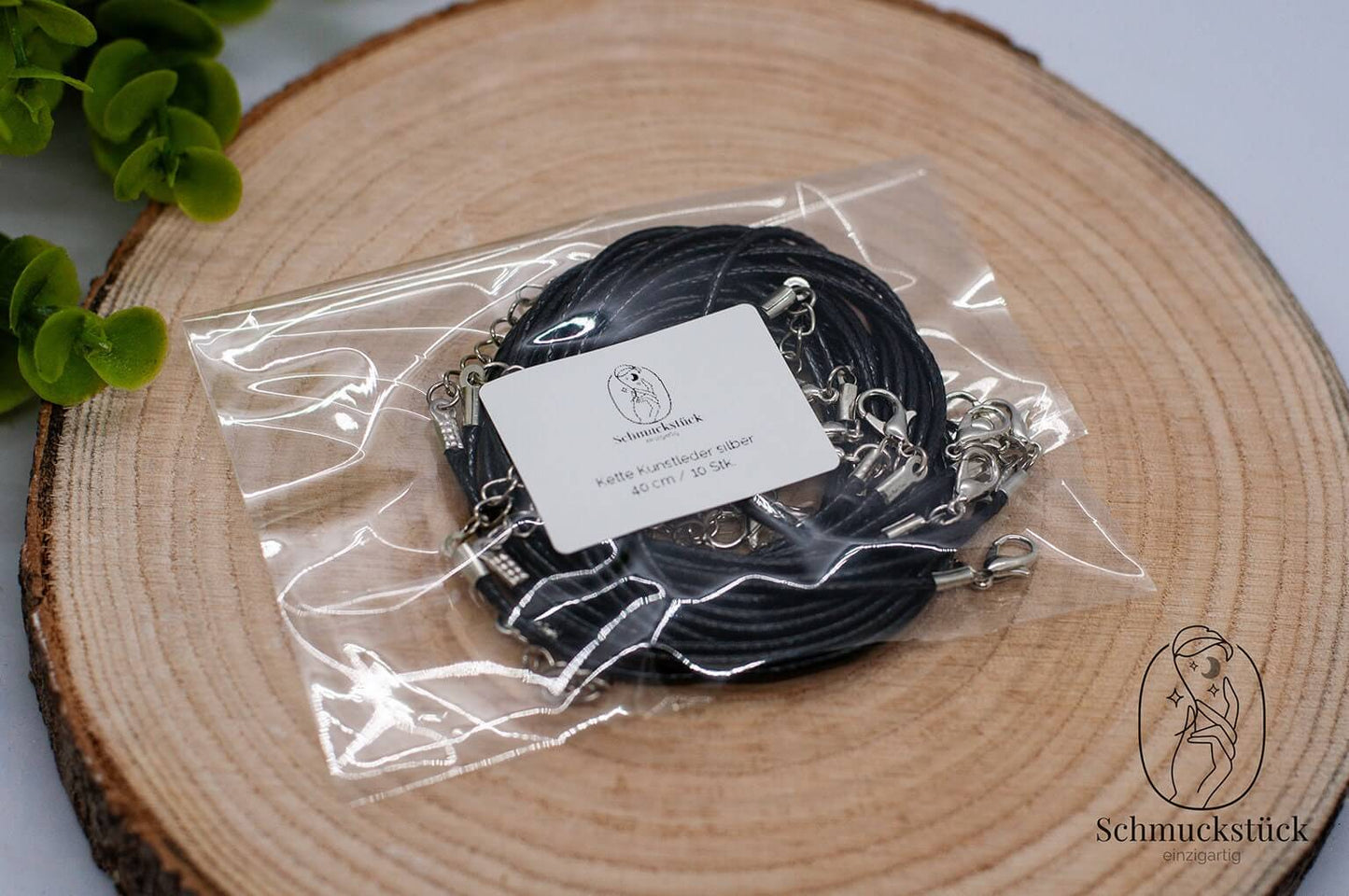 10 Halsketten mit Karabinerverschluss *schwarz, Schmuckstück - einzigartig