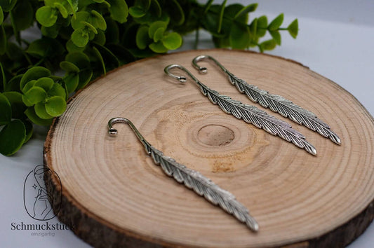 Lesezeichen aus Metall mit Öse *Feder *DIY, Schmuckstück - einzigartig