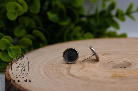 50 Cabochon Ohrring Fassungen *antik / edelstahl *8 / 10 / 12 mm, Schmuckstück - einzigartig