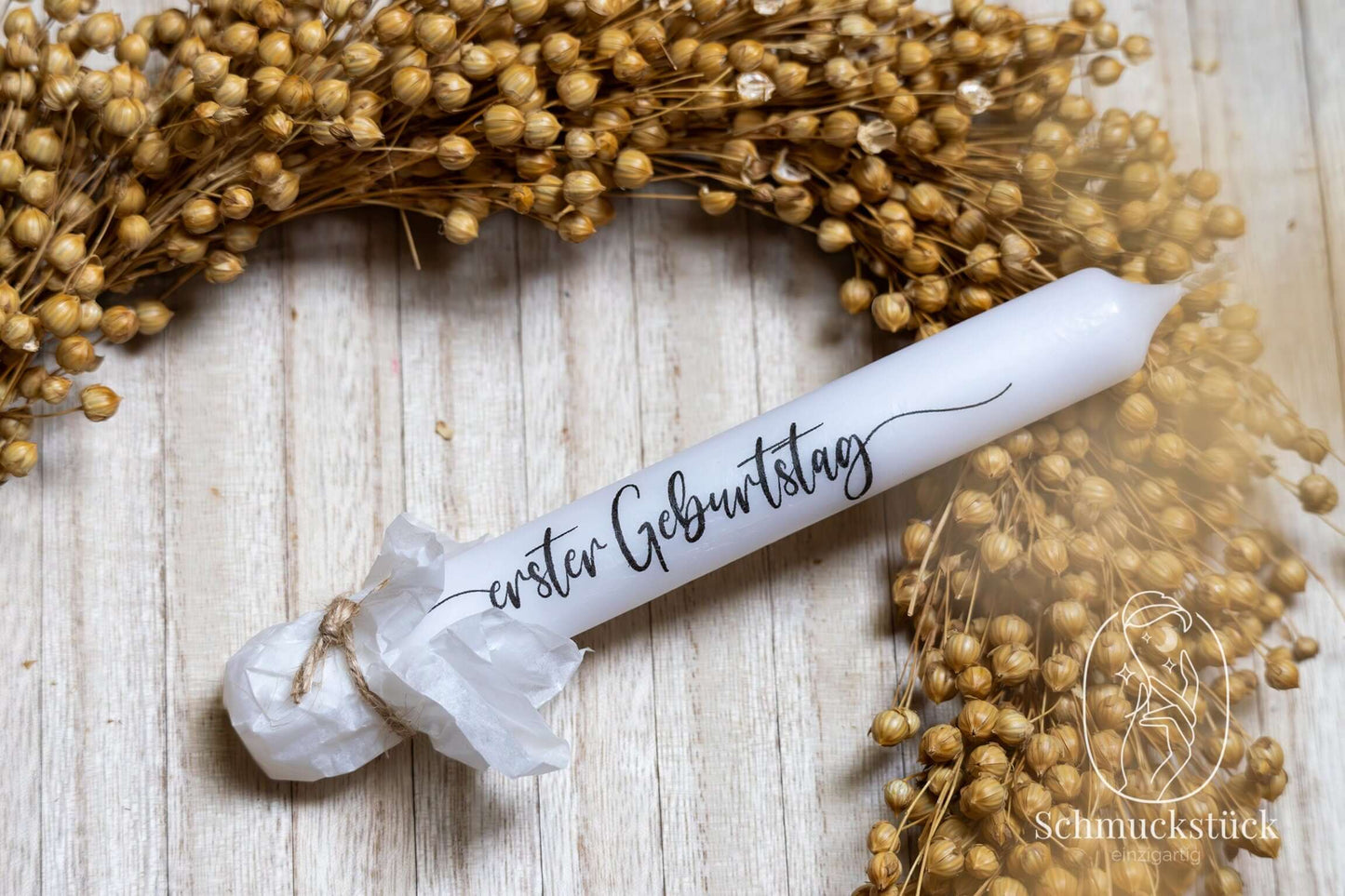 1 Geburtstagszahl + Teddy aus Keraflott zum ersten Geburtstag mit Kerze als Geburtstagsdeko, Schmuckstück - einzigartig