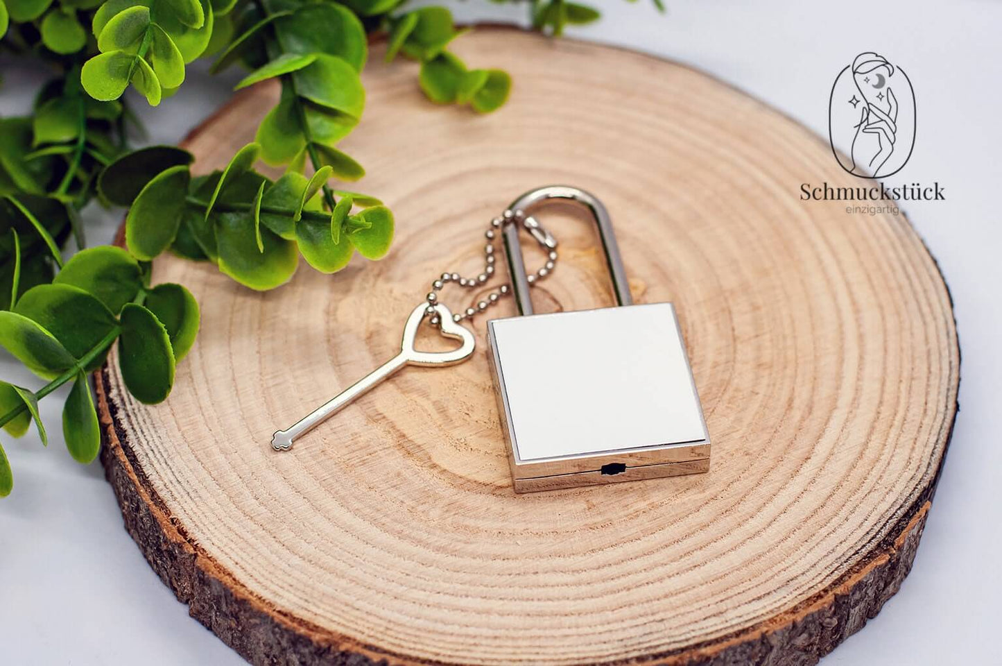 Liebesschloss mit individuellen Foto *Schloss mit Schlüssel zum Valentinstag, Jahrestag oder als Geschenkidee, Schmuckstück - einzigartig