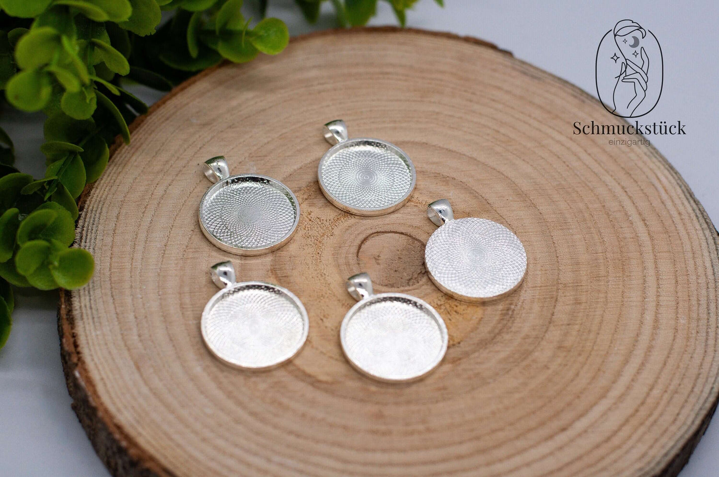 5 Stk. / 10 Stk. Cabochon Fassungen Anhänger *25 mm / 30 mm *Silber / Rund, Schmuckstück - einzigartig