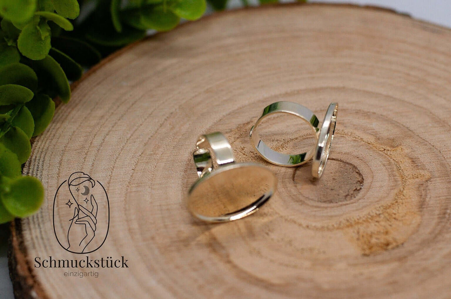 2 Ringfassung oval 18x25 mm *Antik / Silber, Schmuckstück - einzigartig