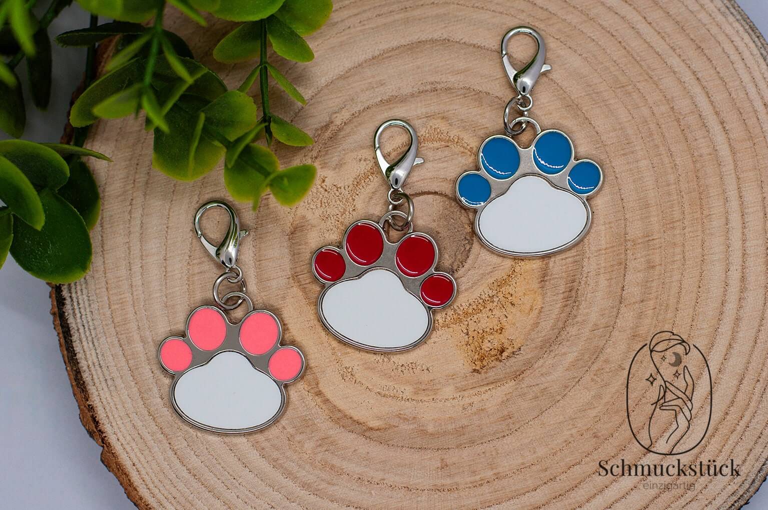Anhänger Hundepfote / ID Marke Hund mit individuellen Aufdruck, Schmuckstück - einzigartig