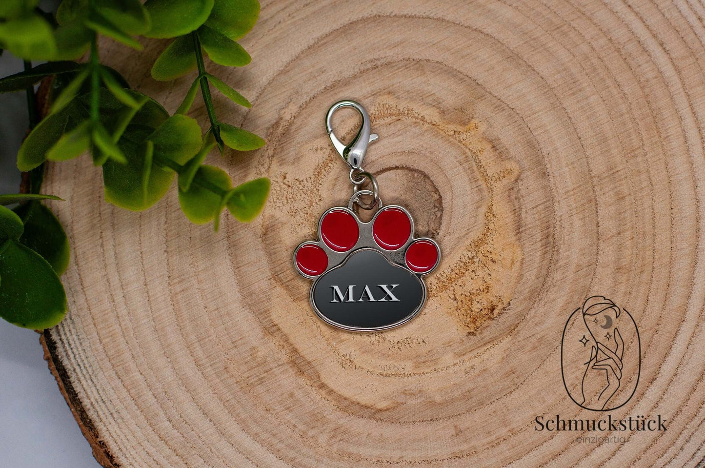 Anhänger Hundepfote / ID Marke Hund mit individuellen Aufdruck, Schmuckstück - einzigartig