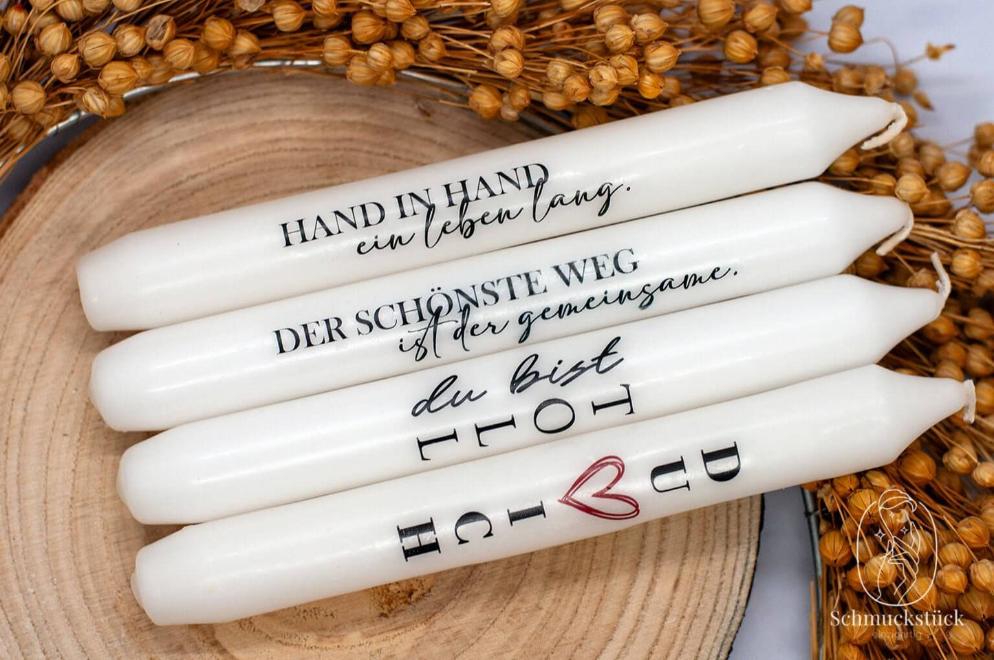 keramisches Federtablett inkl. Kerze mit Spruch *Geschenkidee, Schmuckstück - einzigartig