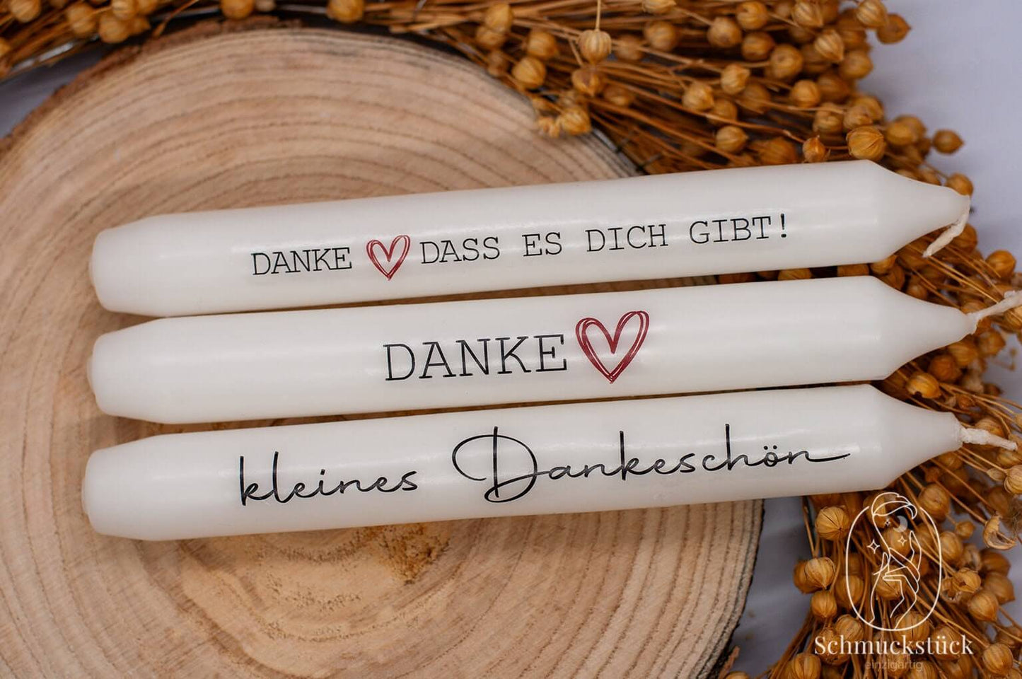 keramisches Federtablett inkl. Kerze mit Spruch *Geschenkidee, Schmuckstück - einzigartig