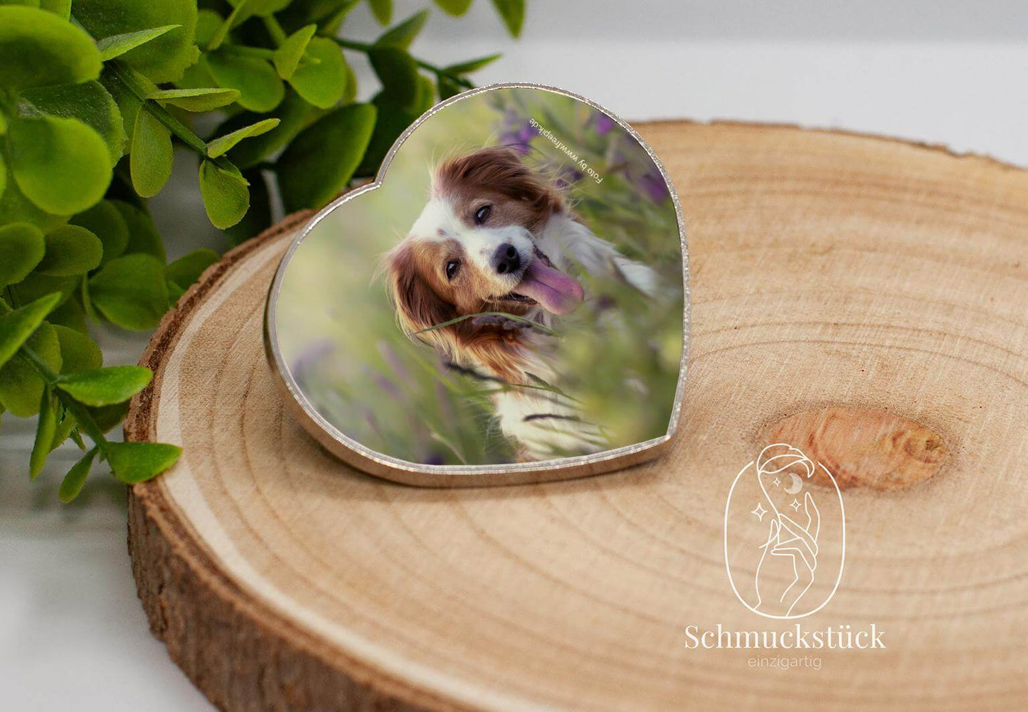individueller Fotomagnet *Herzform *silber, Schmuckstück - einzigartig