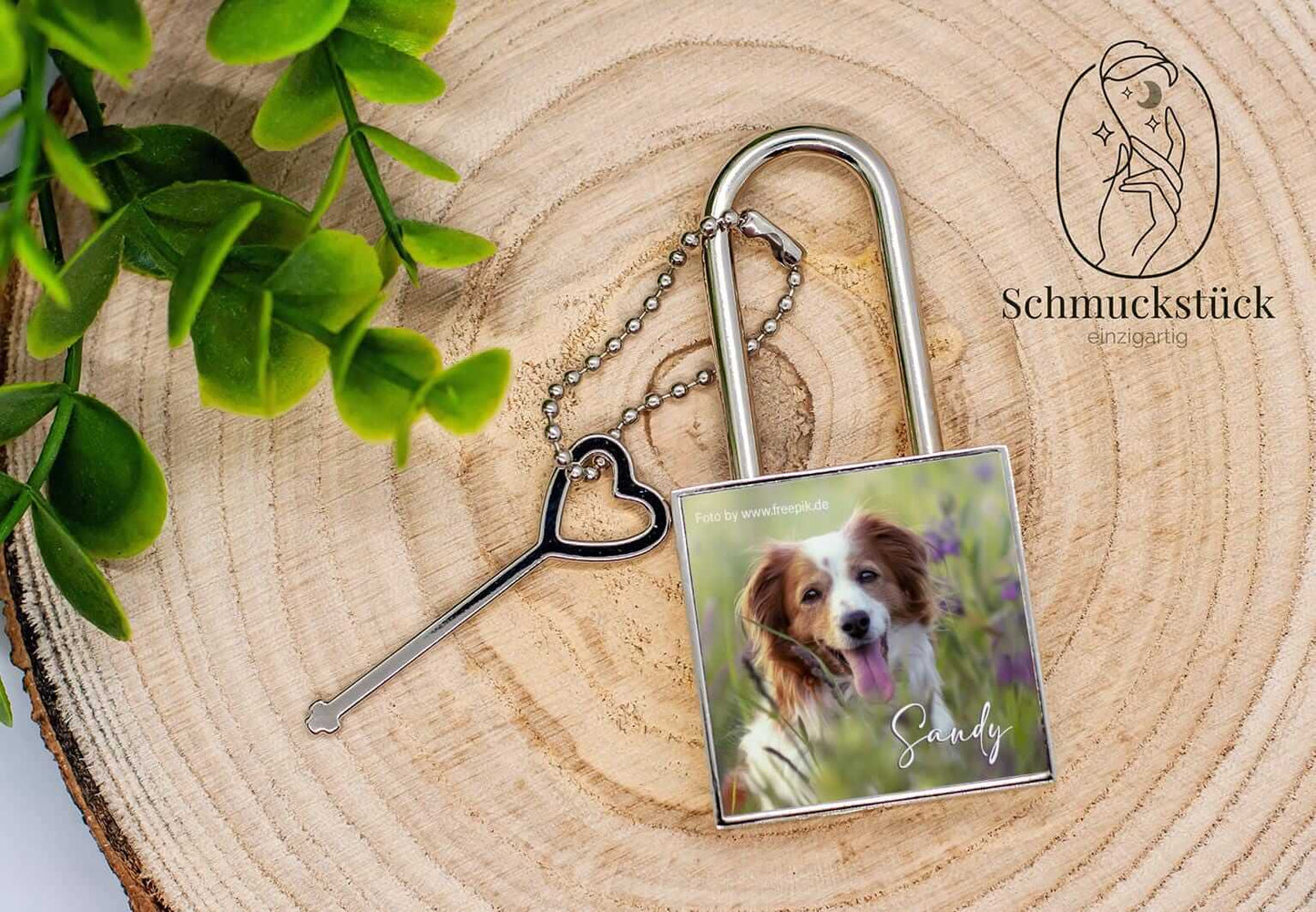 Liebesschloss mit individuellen Foto *Schloss mit Schlüssel zum Valentinstag, Jahrestag oder als Geschenkidee, Schmuckstück - einzigartig