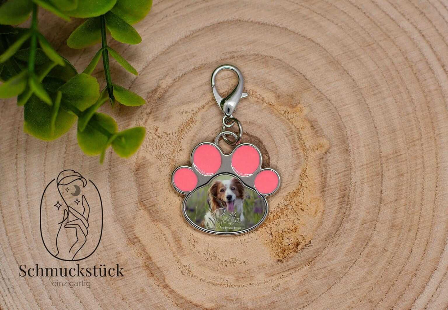 Anhänger Hundepfote / ID Marke Hund mit individuellen Aufdruck, Schmuckstück - einzigartig