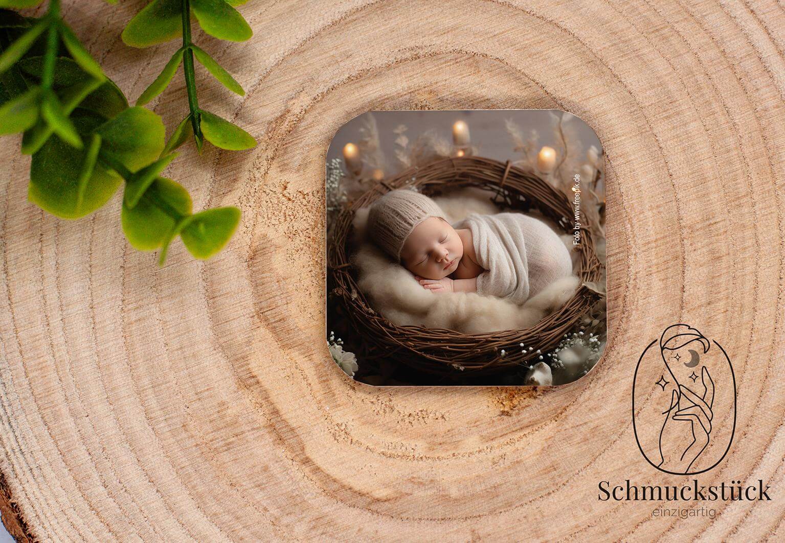 individuell personalisierter Fotomagnet aus MDF mit eigenem Foto, Schmuckstück - einzigartig