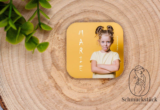 individuell personalisierter Fotomagnet aus MDF mit eigenem Foto, Schmuckstück - einzigartig