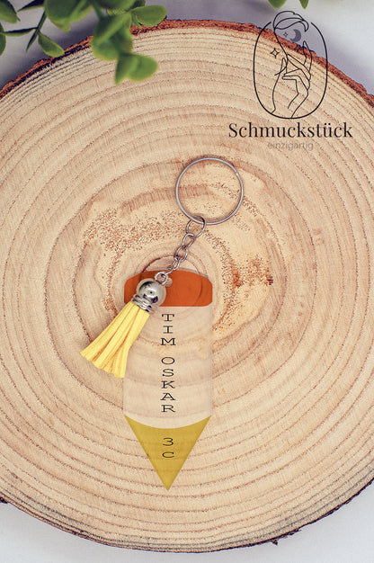 Acryl Schlüsselanhänger mit individuellen Aufdruck für Schulranzen, Schuleinführung, Schulanfang oder Kindergarten